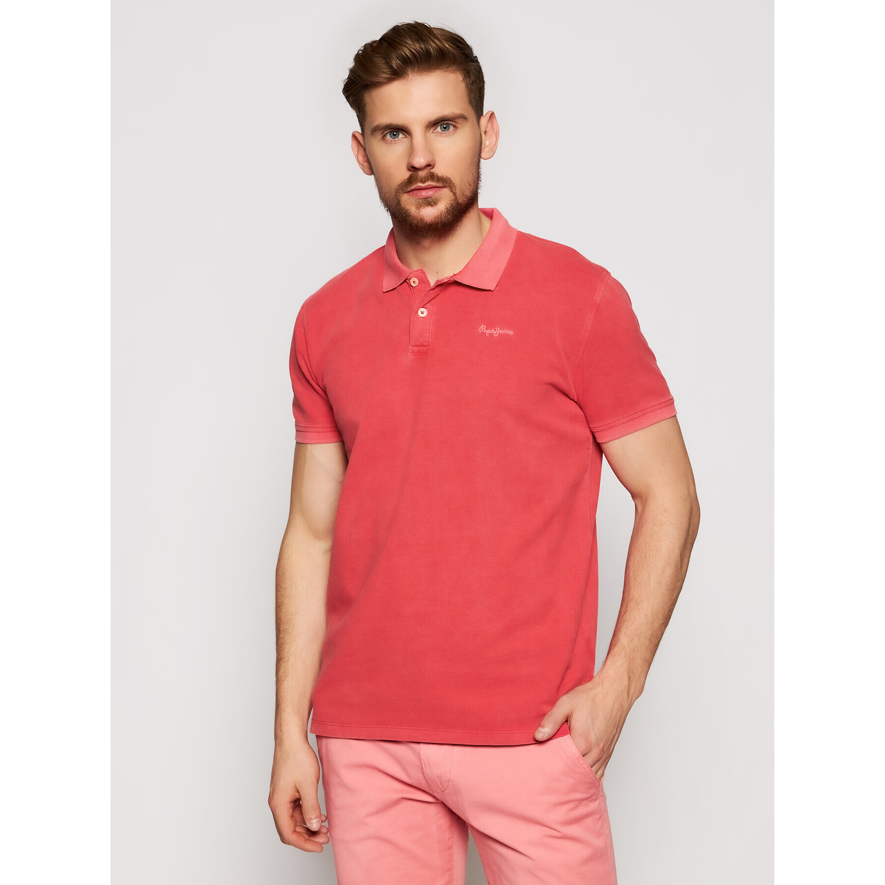 Pepe Jeans Tricou polo Vincent Gd PM541225 Roșu Slim Fit - Pled.ro