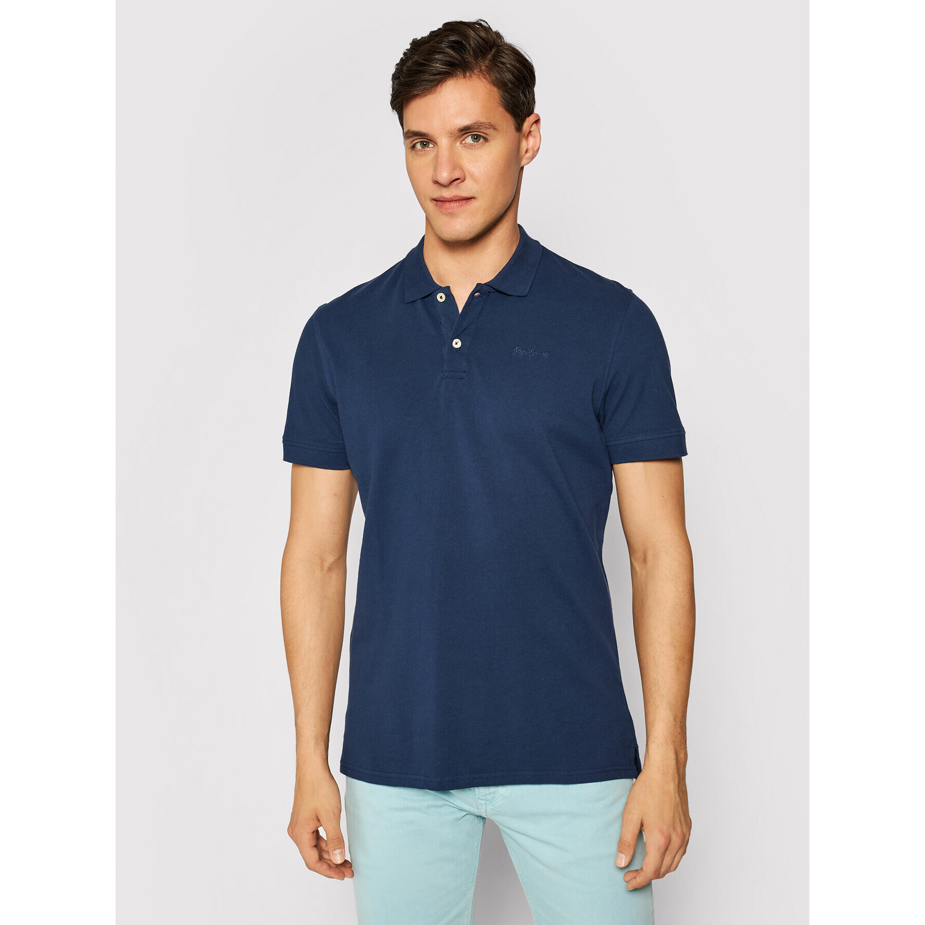 Pepe Jeans Tricou polo Vincent PM541009 Bleumarin Slim Fit - Pled.ro