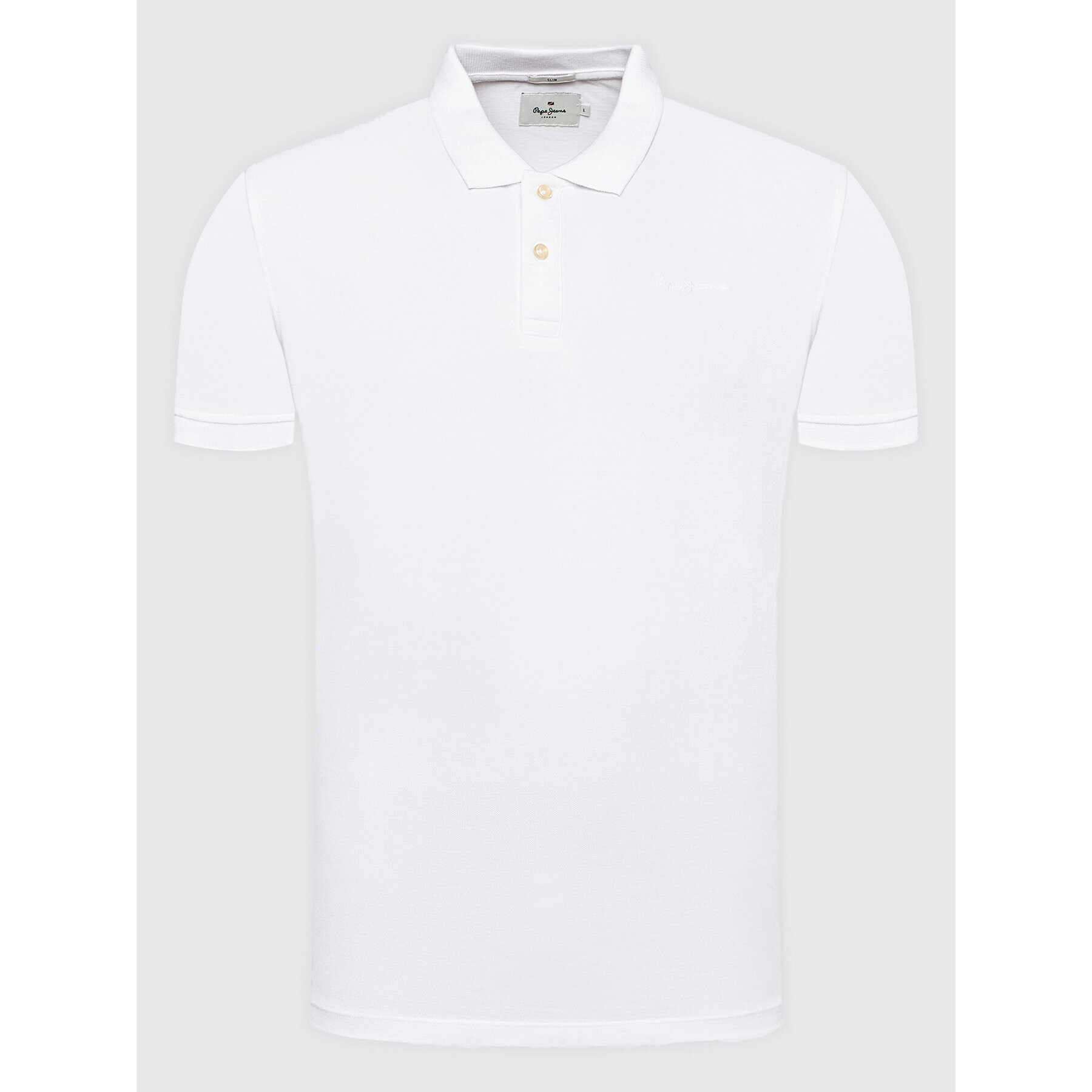 Pepe Jeans Tricou polo Vincent PM541824 Alb Slim Fit - Pled.ro