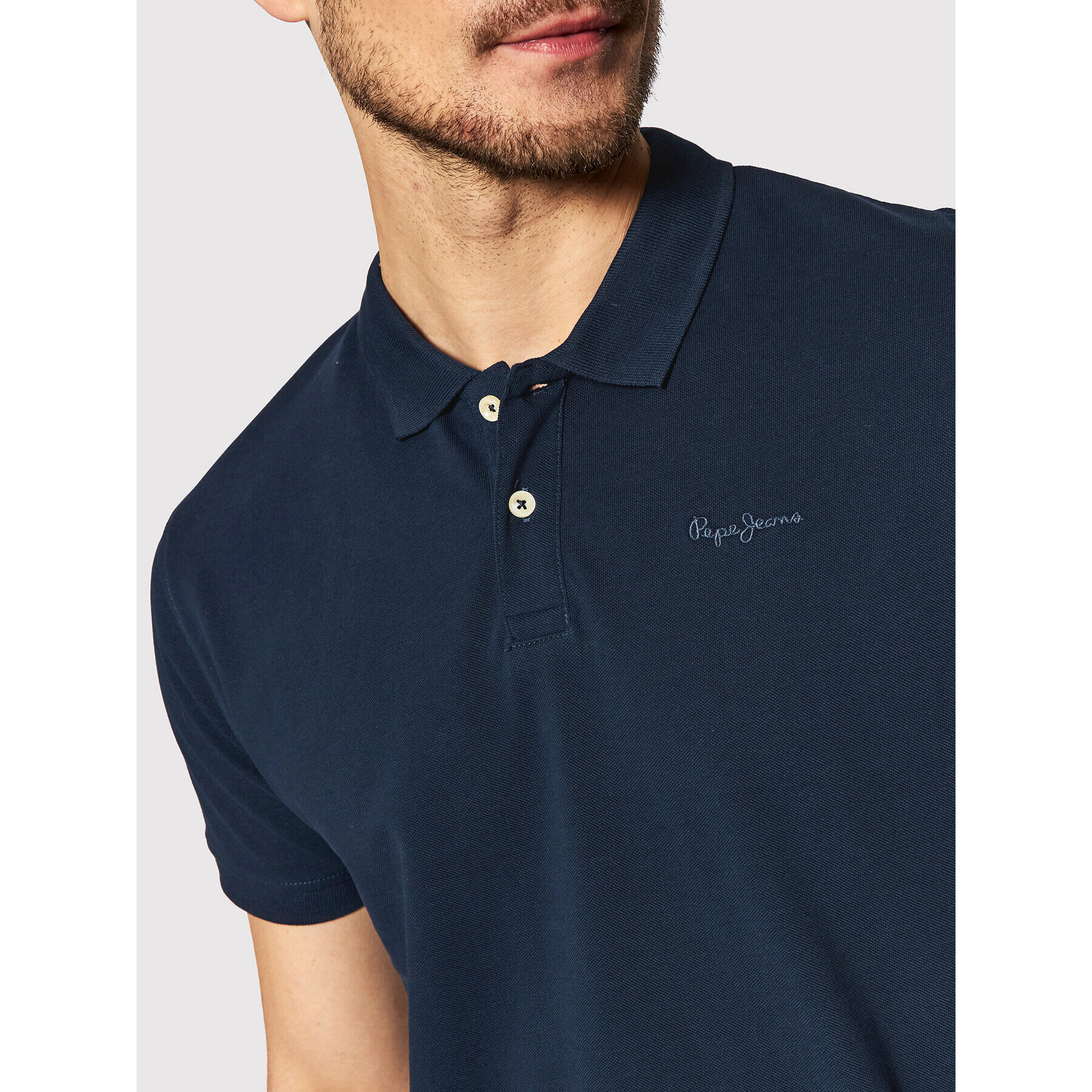 Pepe Jeans Tricou polo Vincent PM541824 Bleumarin Slim Fit - Pled.ro