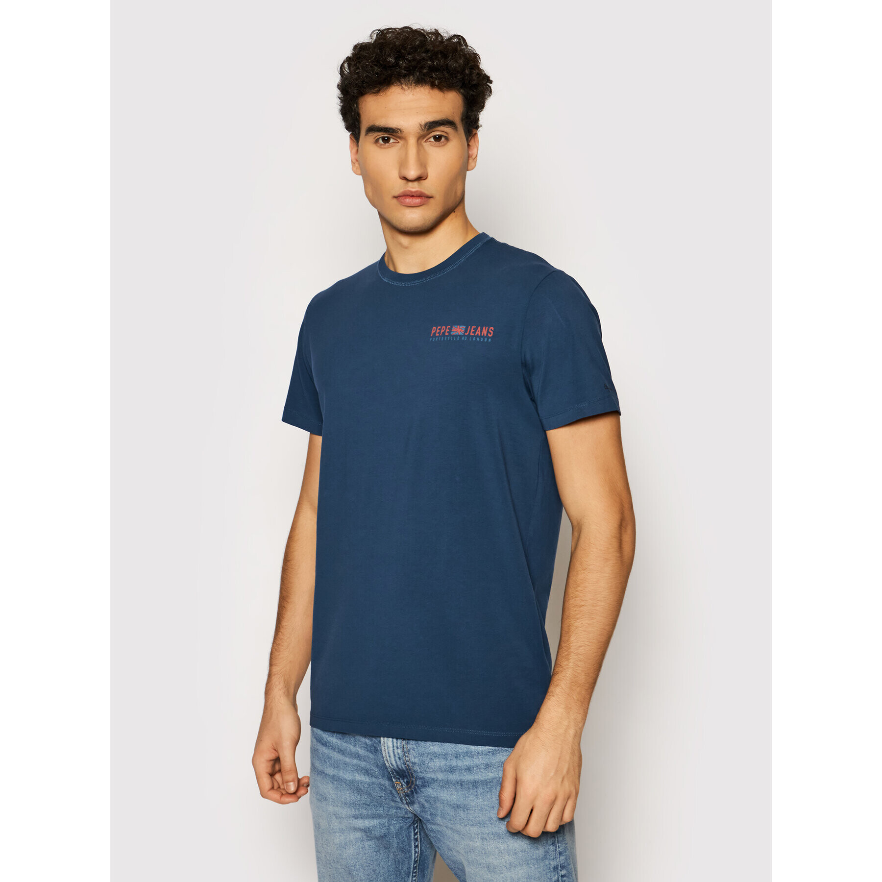 Pepe Jeans Tricou Ramon PM507849 Albastru Slim Fit - Pled.ro