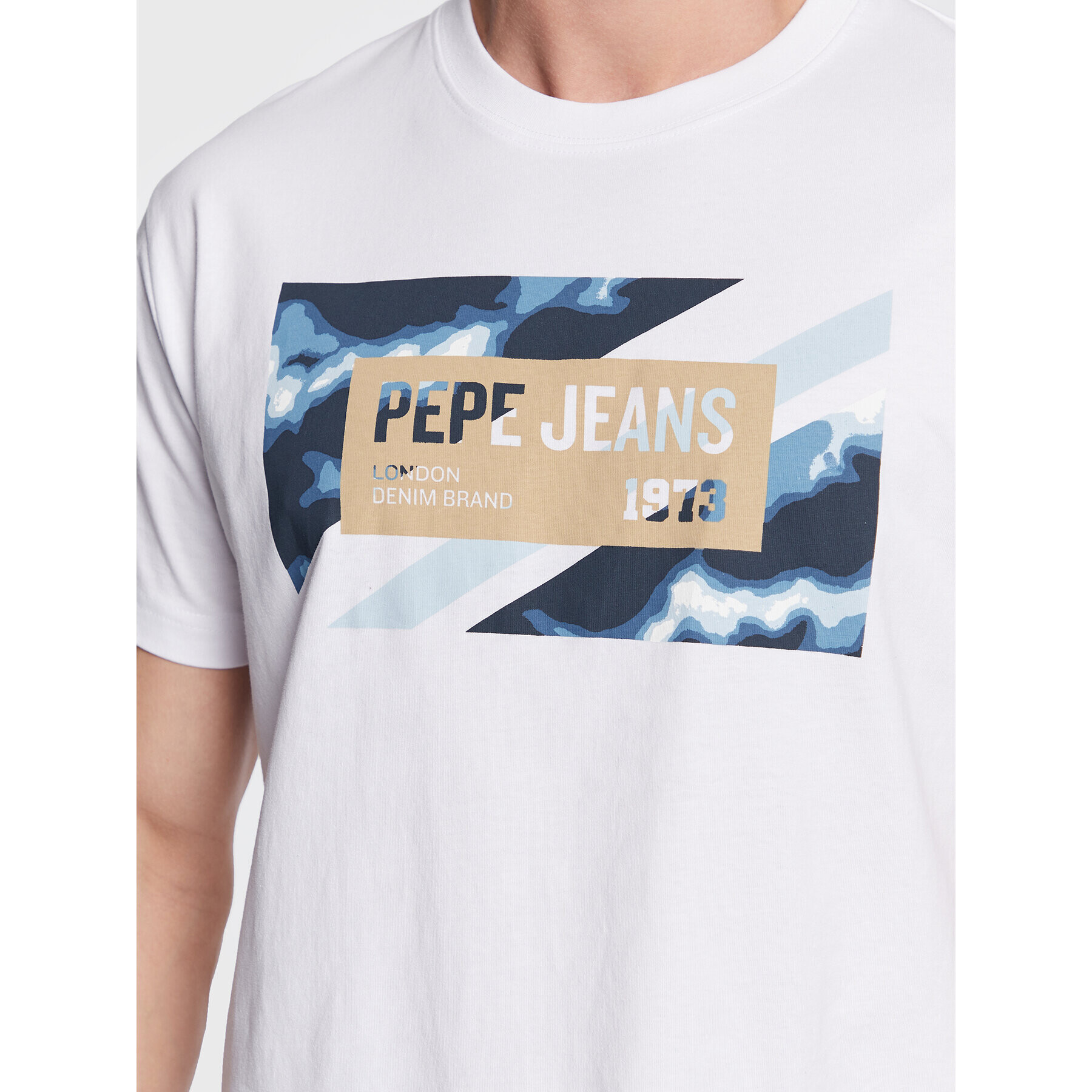 Pepe Jeans Tricou Rederick PM508685 Alb Regular Fit - Pled.ro