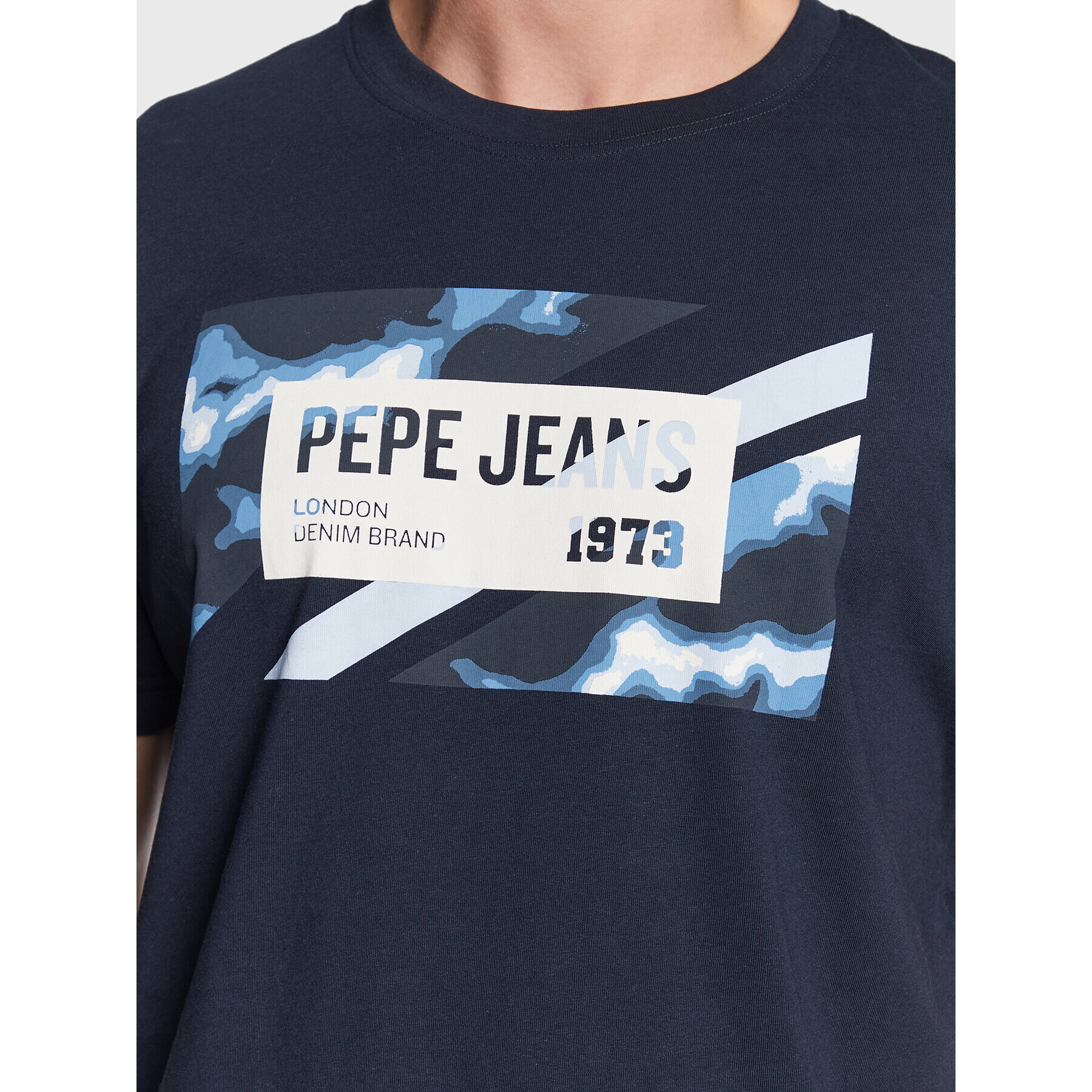 Pepe Jeans Tricou Rederick PM508685 Bleumarin Regular Fit - Pled.ro