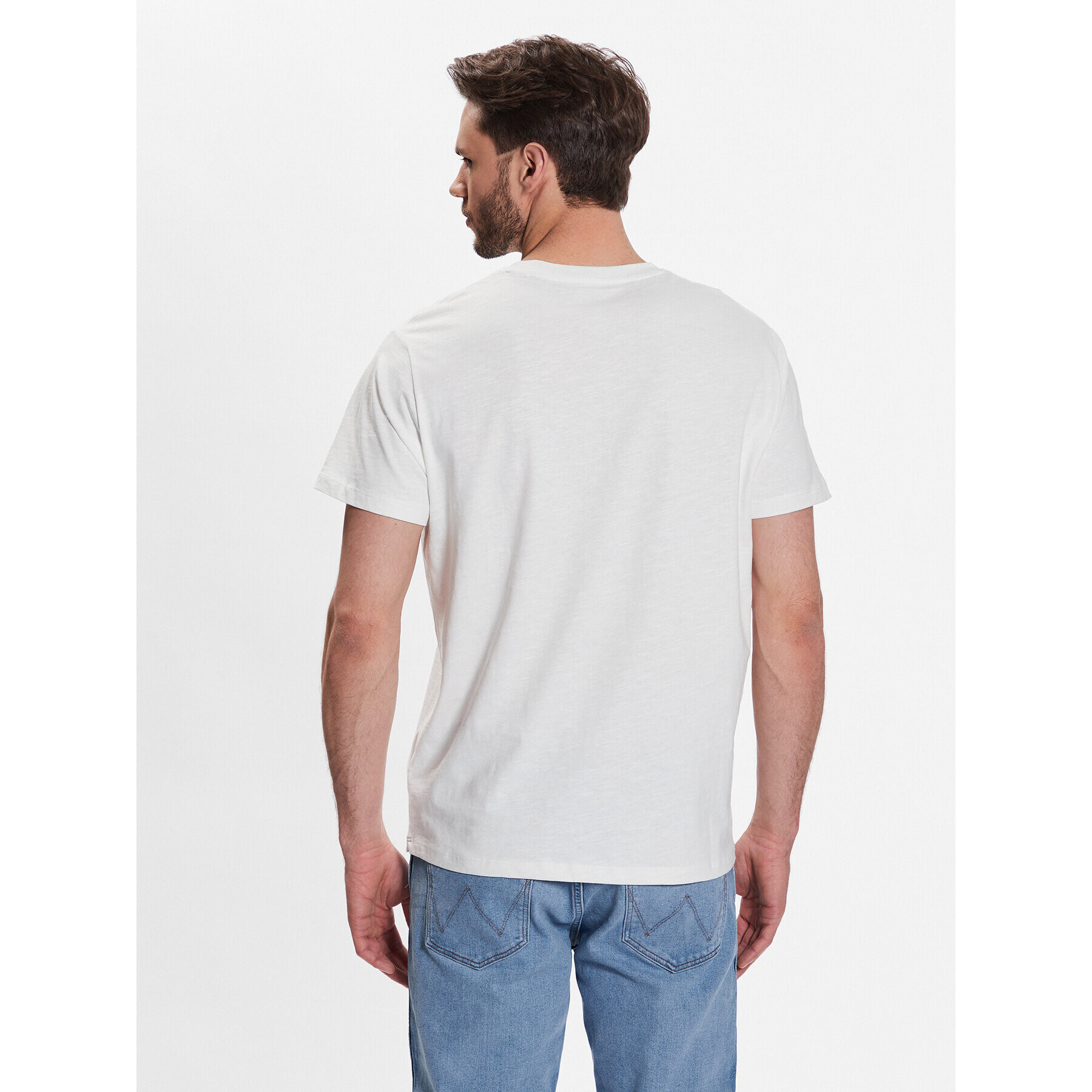 Pepe Jeans Tricou Ricco PM508695 Alb Regular Fit - Pled.ro