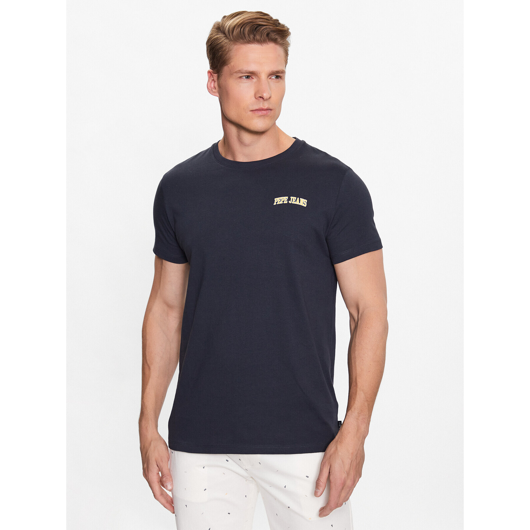 Pepe Jeans Tricou Ronson PM508708 Bleumarin Regular Fit - Pled.ro