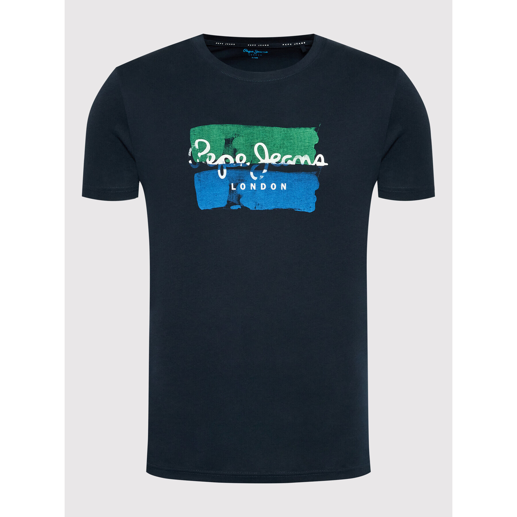 Pepe Jeans Tricou Santino PM508382 Bleumarin Regular Fit - Pled.ro