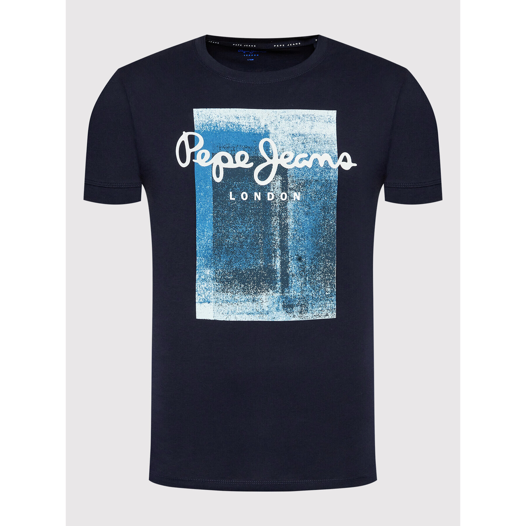 Pepe Jeans Tricou Sawyer PM508542 Bleumarin Slim Fit - Pled.ro