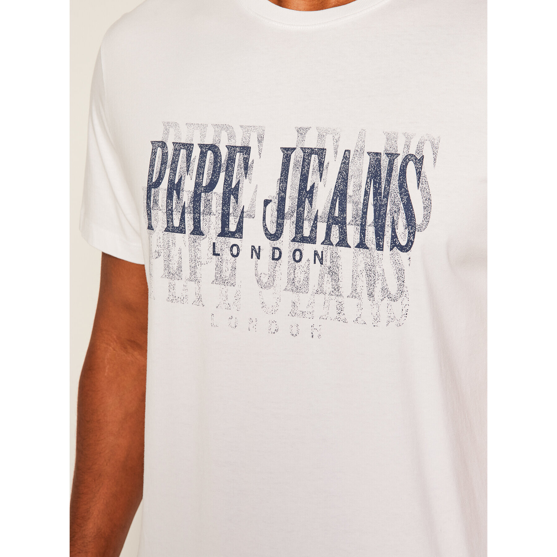 Pepe Jeans Tricou Snow PM507286 Alb Regular Fit - Pled.ro