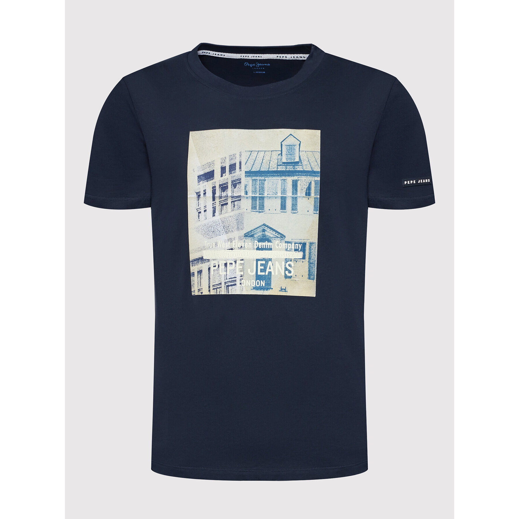 Pepe Jeans Tricou Teller PM508377 Bleumarin Regular Fit - Pled.ro