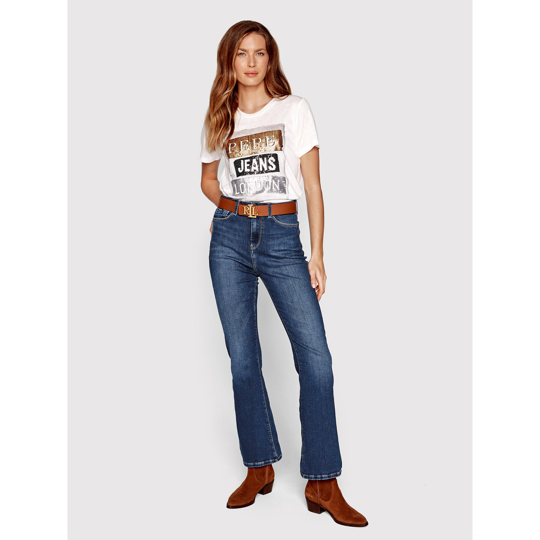 Pepe Jeans Tricou Tyler PL505351 Alb Regular Fit - Pled.ro