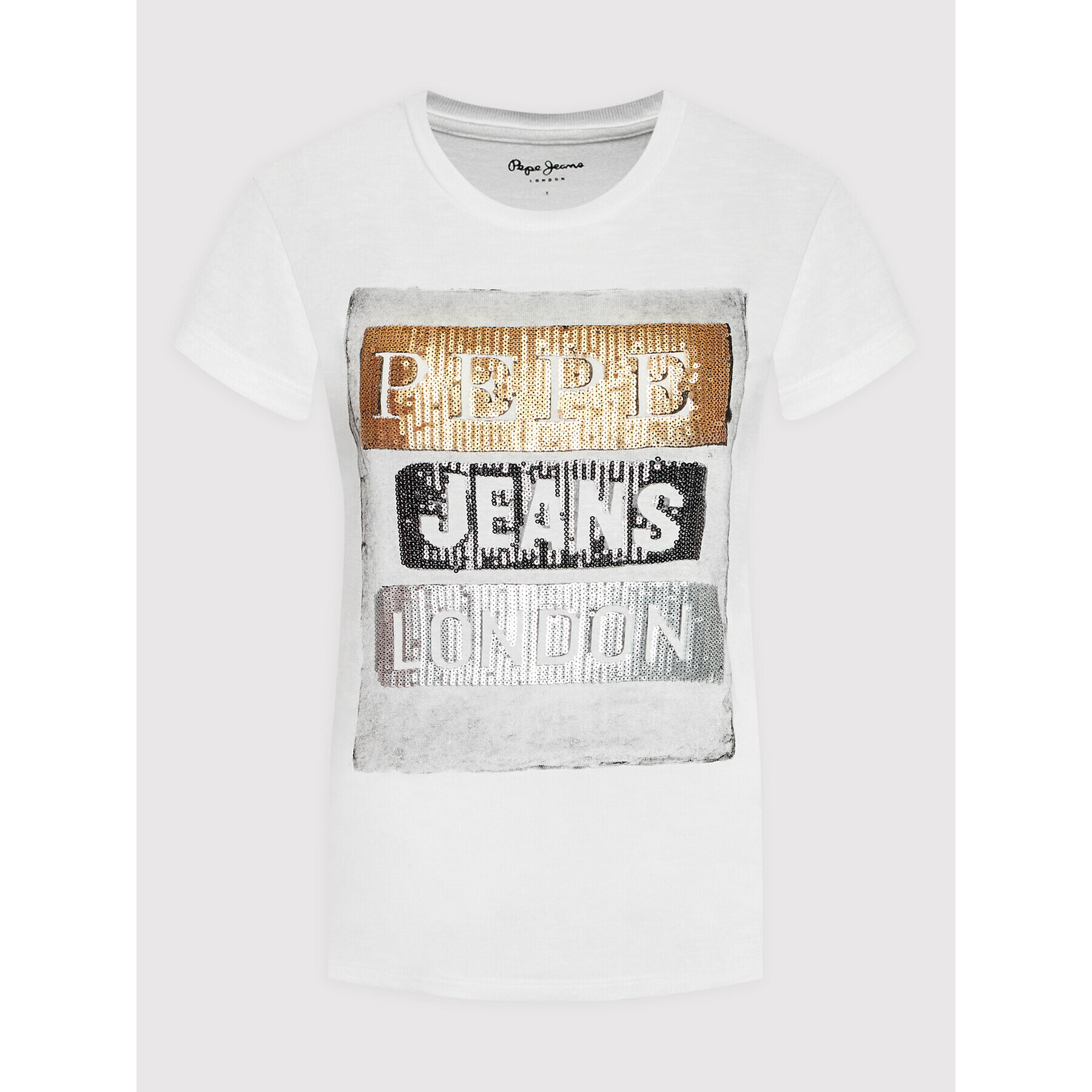 Pepe Jeans Tricou Tyler PL505351 Alb Regular Fit - Pled.ro