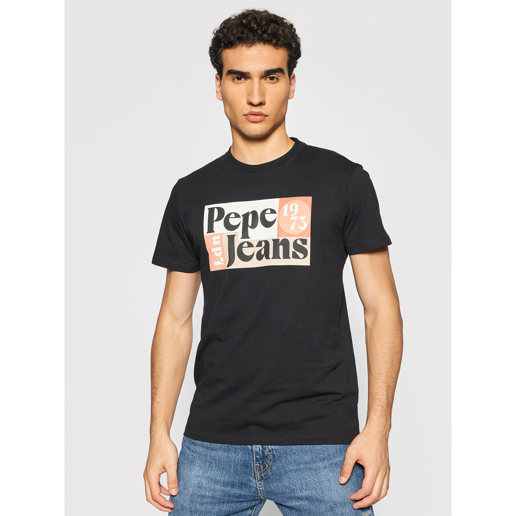 Pepe Jeans Tricou Wells PM507875 Negru Regular Fit - Pled.ro