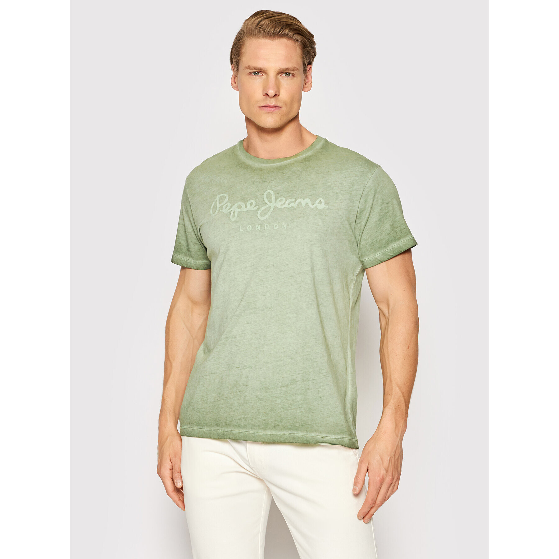 Pepe Jeans Tricou West Sir New N PM508275 Verde Regular Fit - Pled.ro