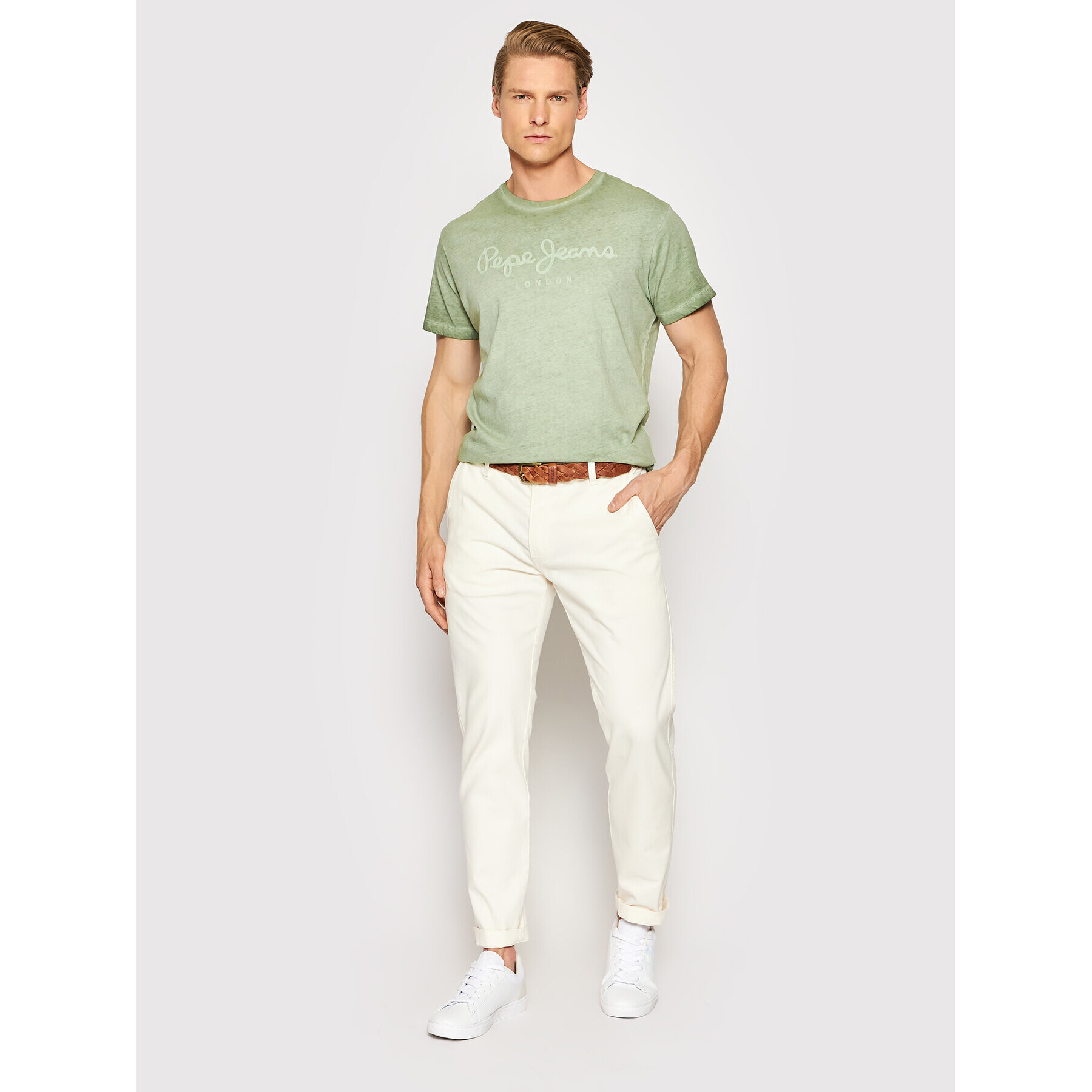 Pepe Jeans Tricou West Sir New N PM508275 Verde Regular Fit - Pled.ro