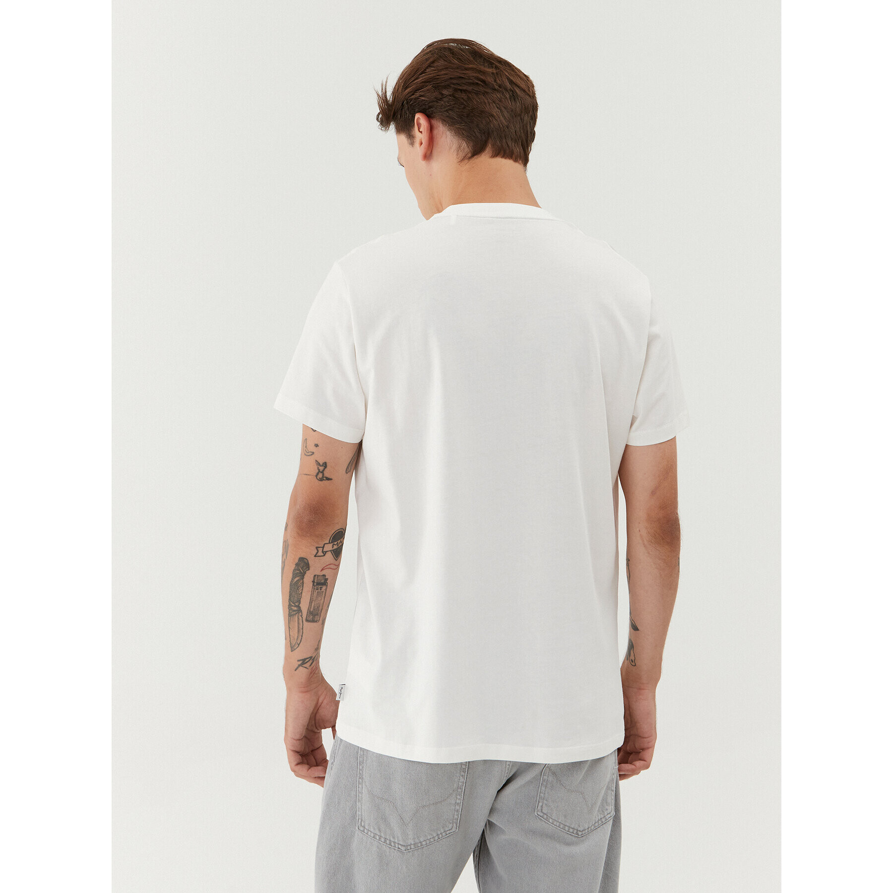 Pepe Jeans Tricou Westend Tee PM509124 Alb Regular Fit - Pled.ro