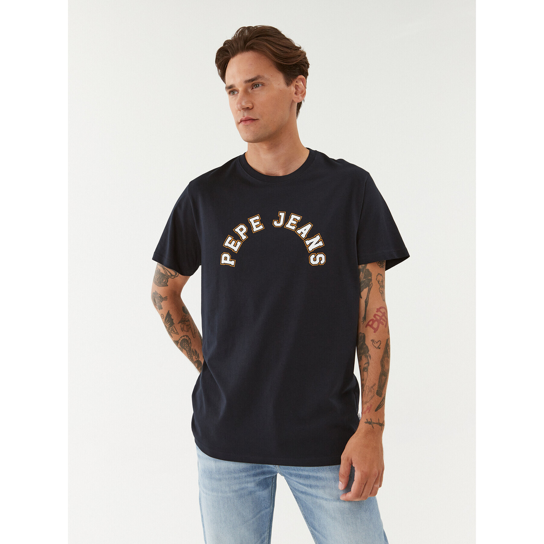 Pepe Jeans Tricou Westend Tee PM509124 Bleumarin Regular Fit - Pled.ro