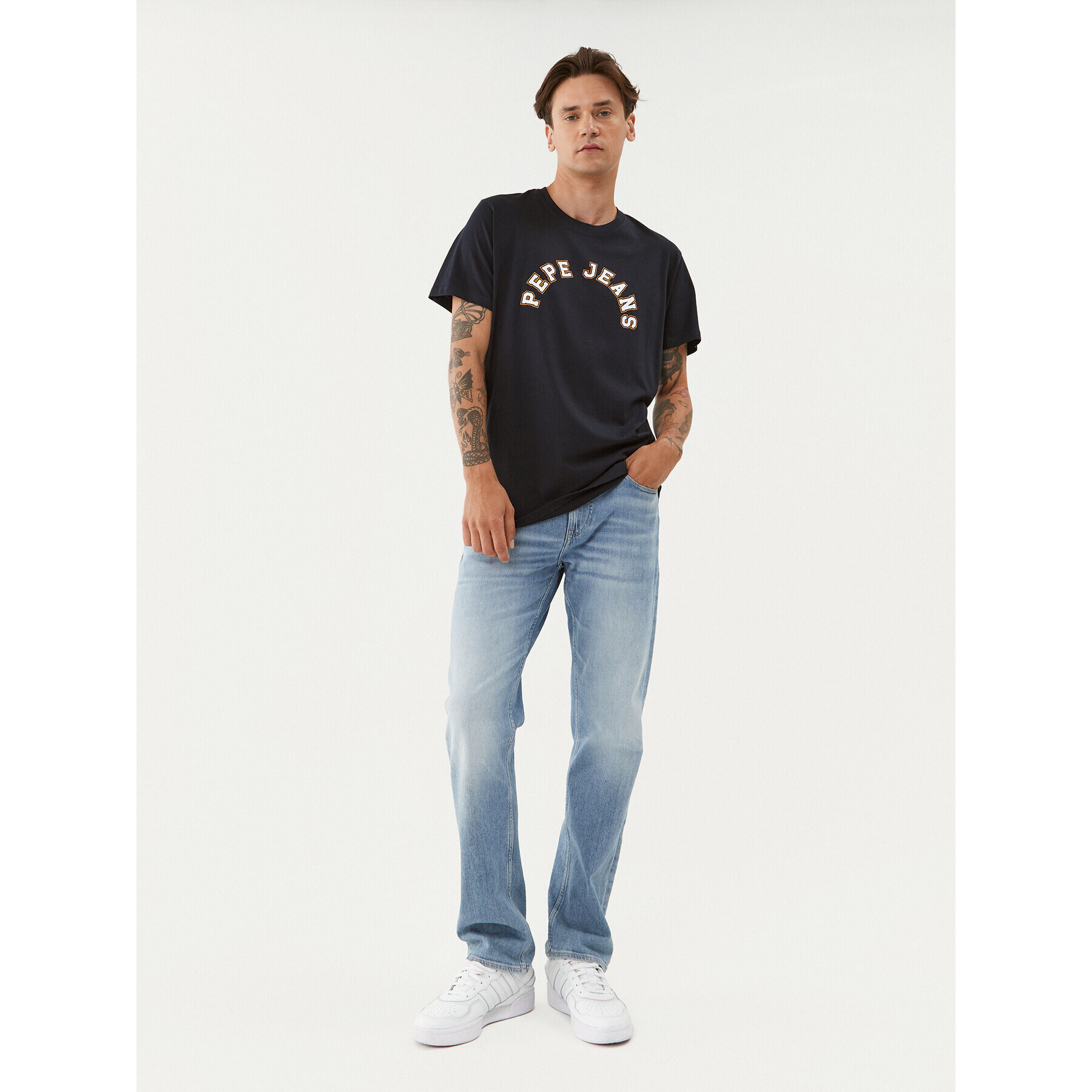 Pepe Jeans Tricou Westend Tee PM509124 Bleumarin Regular Fit - Pled.ro