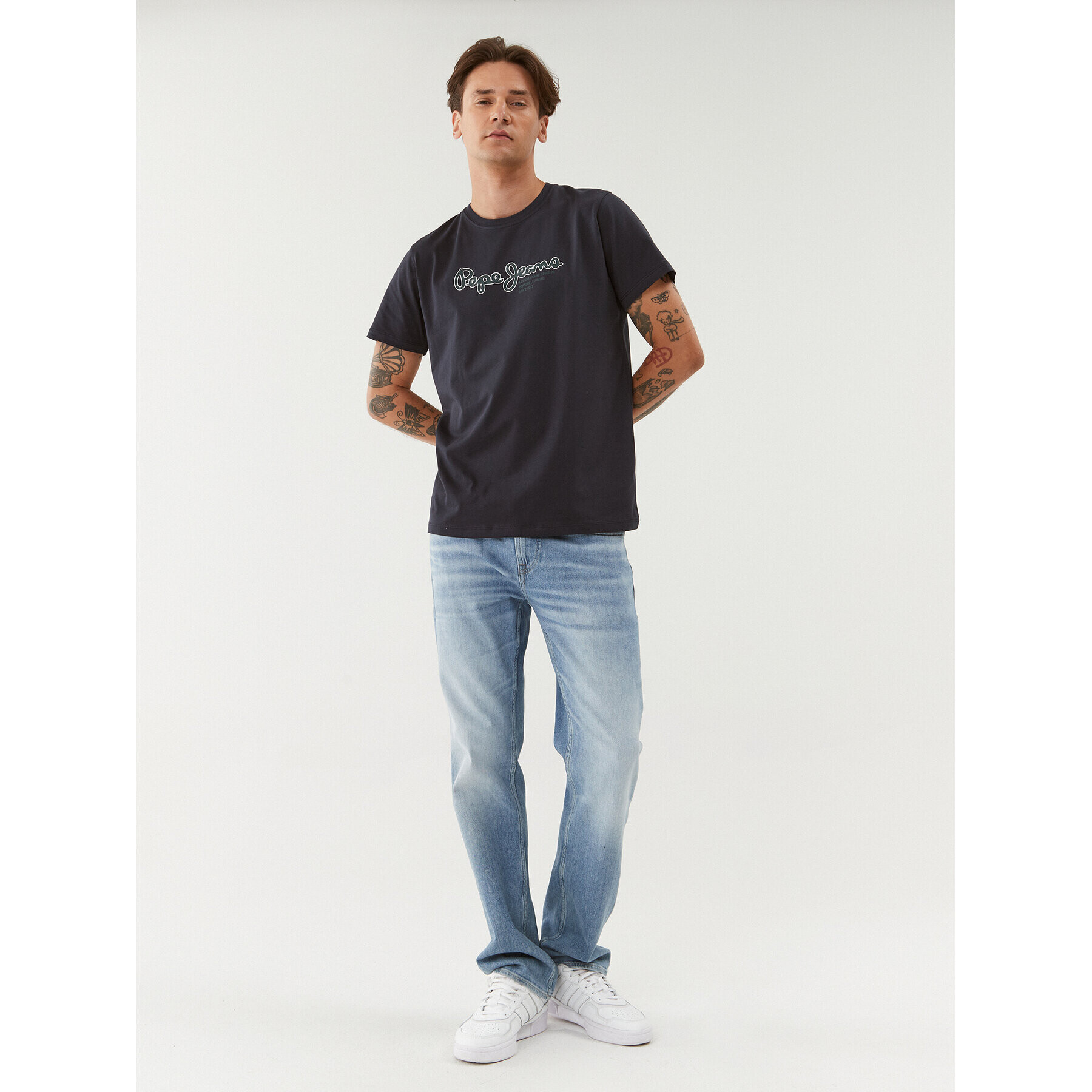 Pepe Jeans Tricou Wido PM509126 Bleumarin Regular Fit - Pled.ro