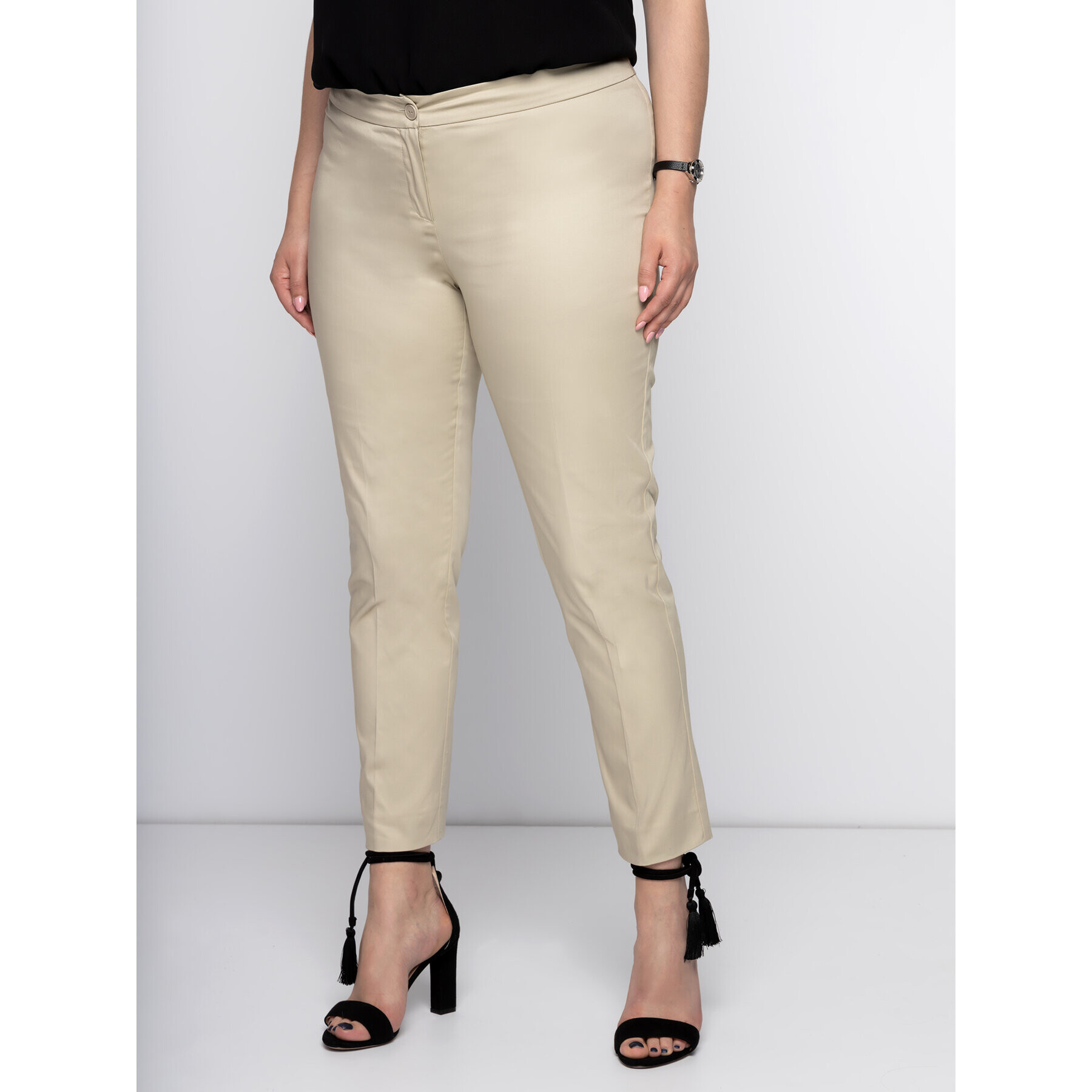 Persona by Marina Rinaldi Pantaloni chino 1132079 Bej Regular Fit - Pled.ro