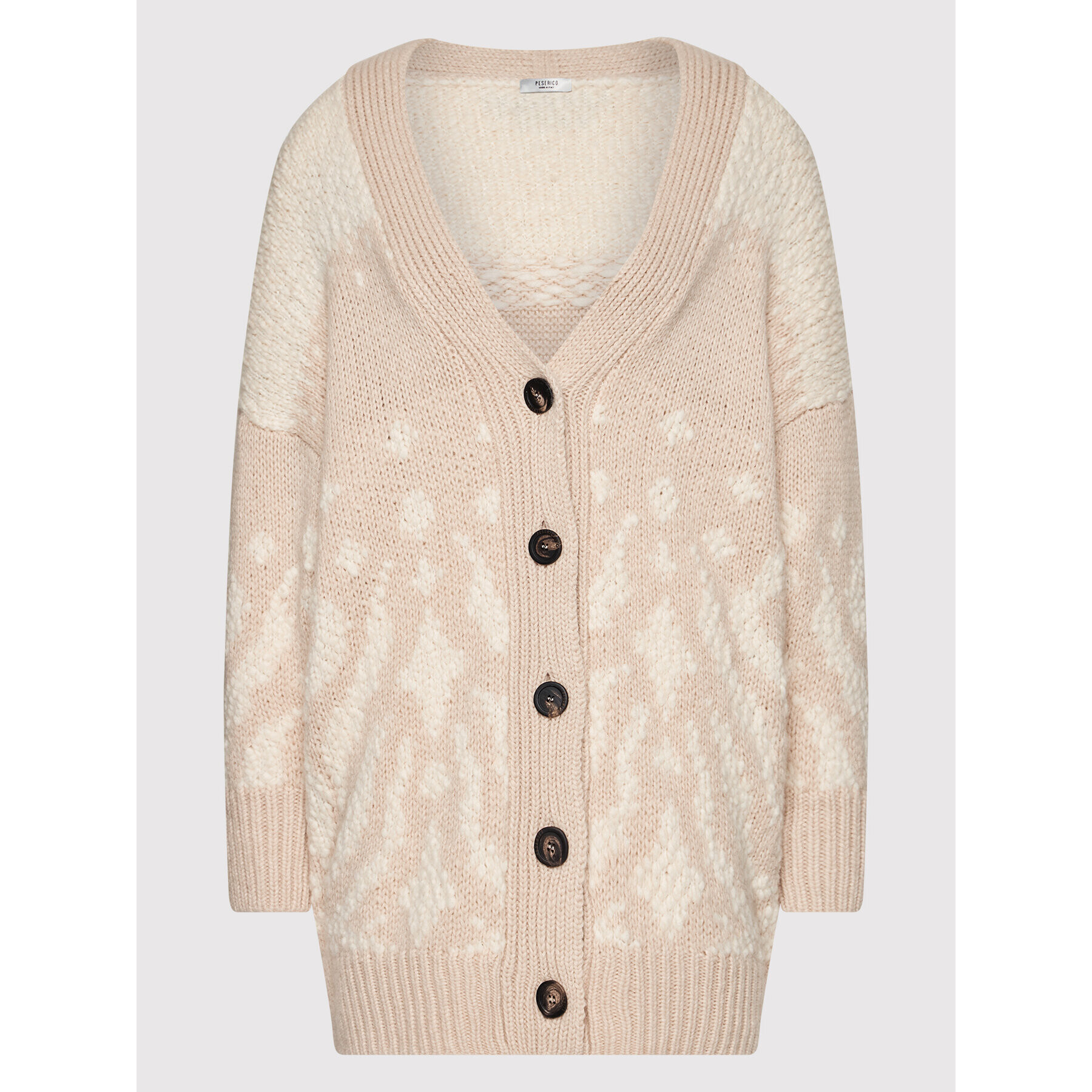 Peserico Cardigan S99113F03 Bej Oversize - Pled.ro