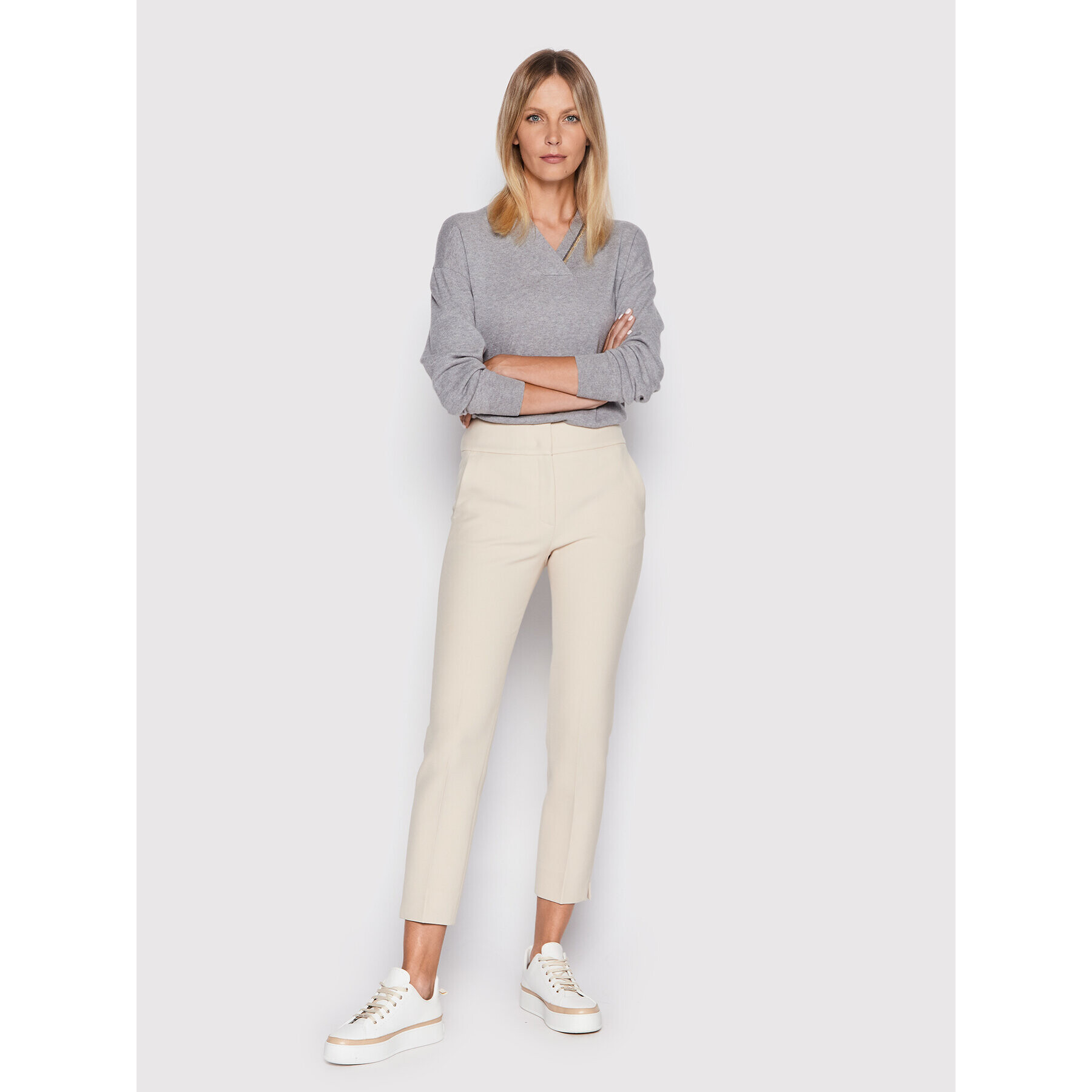 Peserico Pantaloni chino P04605 Bej Regular Fit - Pled.ro