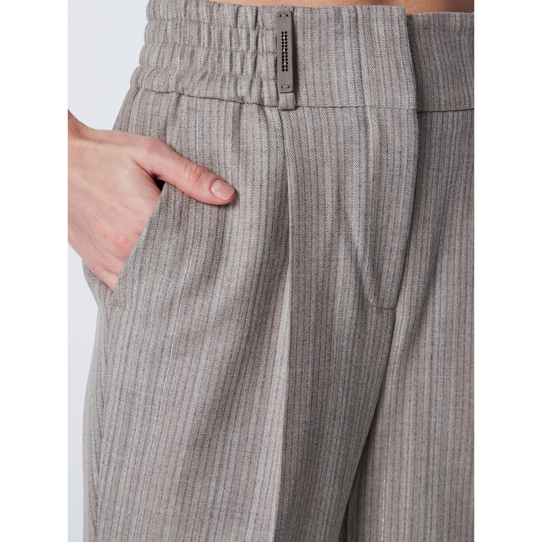 Peserico Pantaloni din material E04806 Bej Regular Fit - Pled.ro