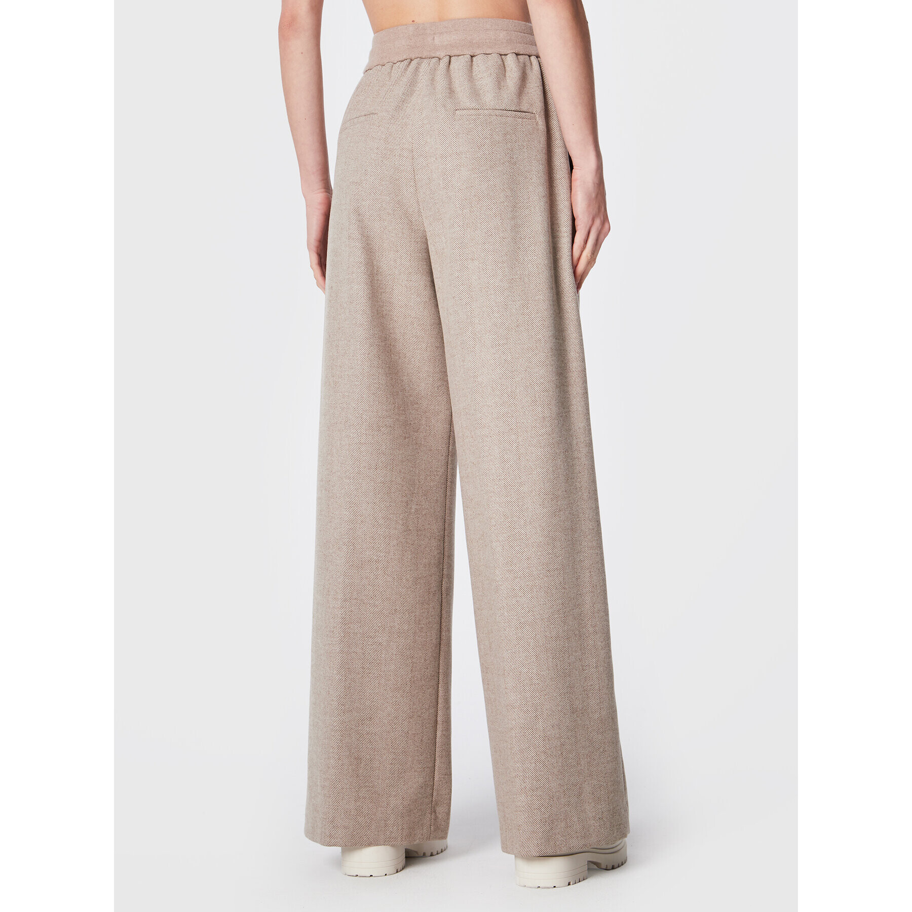 Peserico Pantaloni din material E04905 Bej Relaxed Fit - Pled.ro