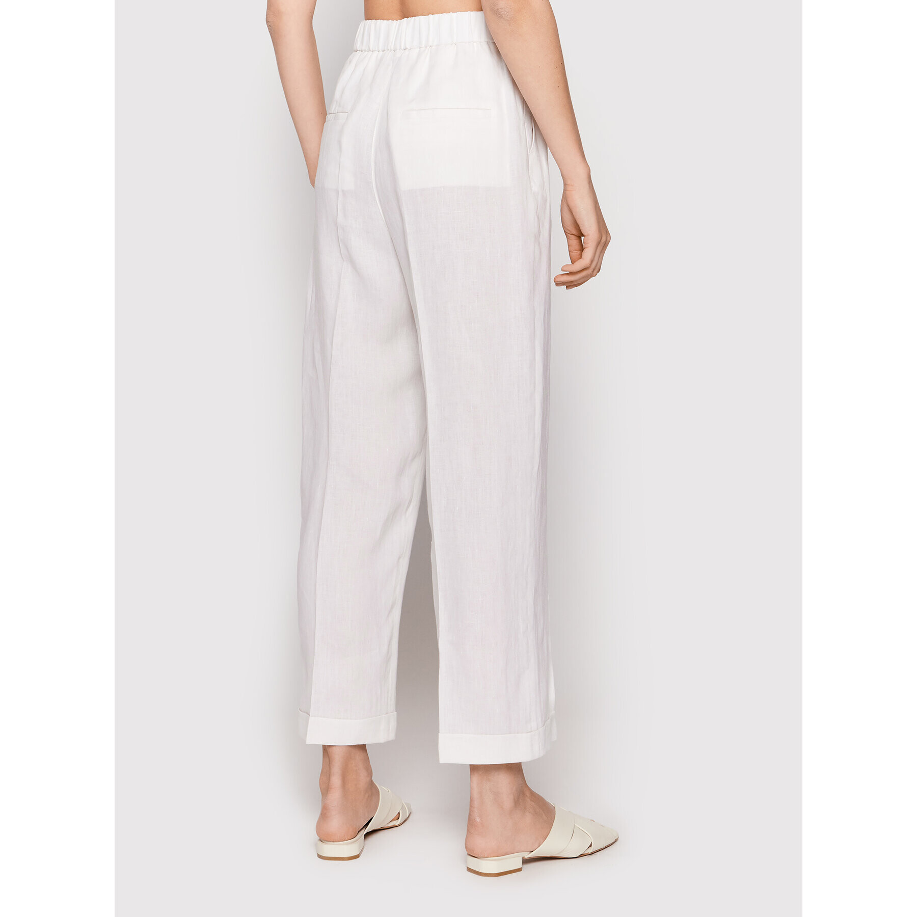 Peserico Pantaloni din material P04036 Alb Regular Fit - Pled.ro