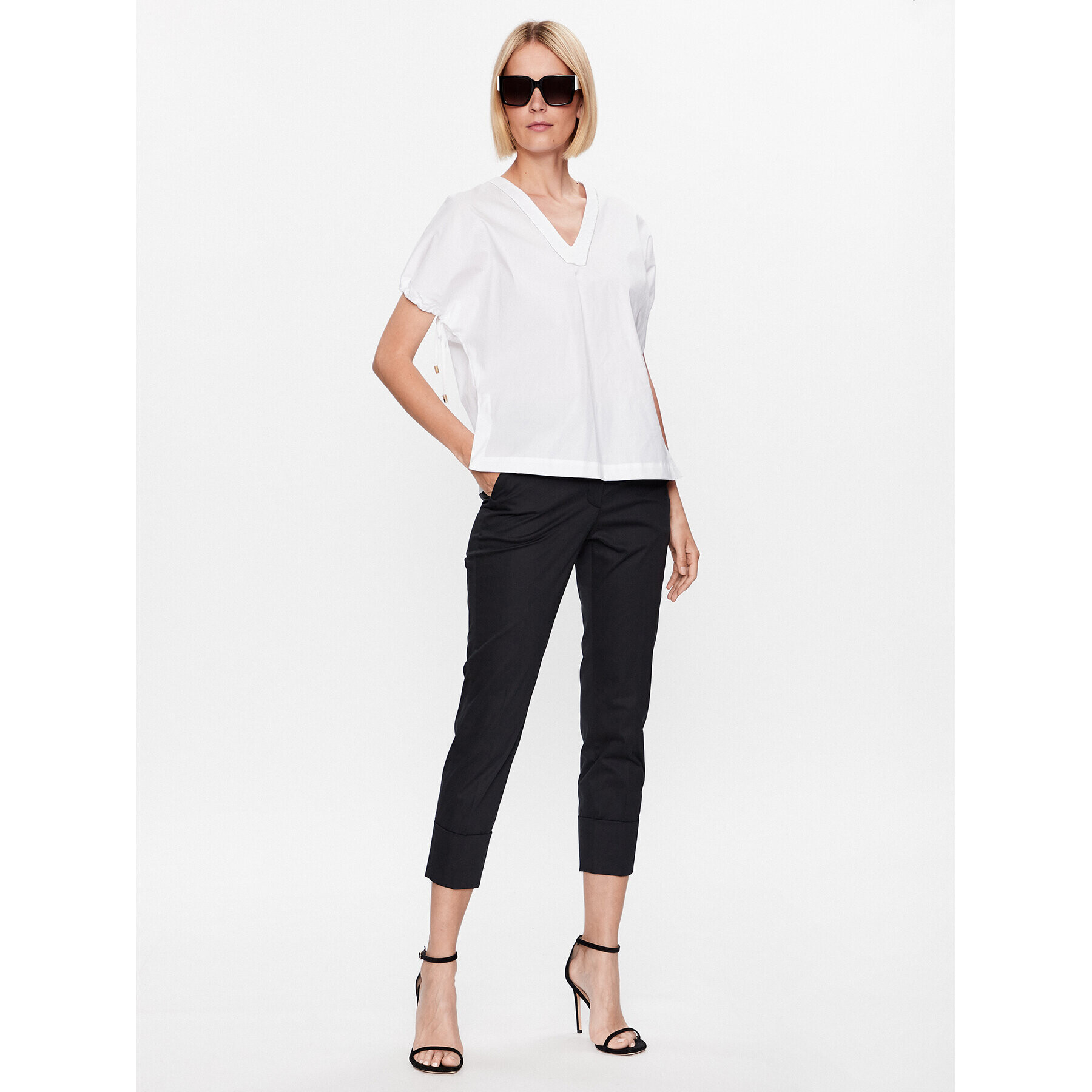 Peserico Pantaloni din material P04629 Negru Regular Fit - Pled.ro