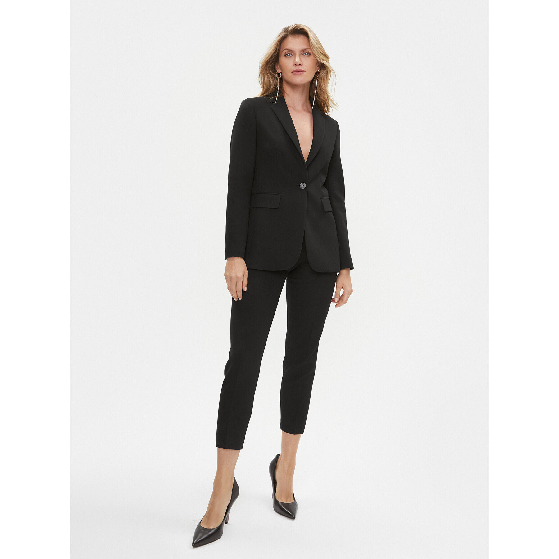 Peserico Pantaloni din material P04763 Negru Regular Fit - Pled.ro