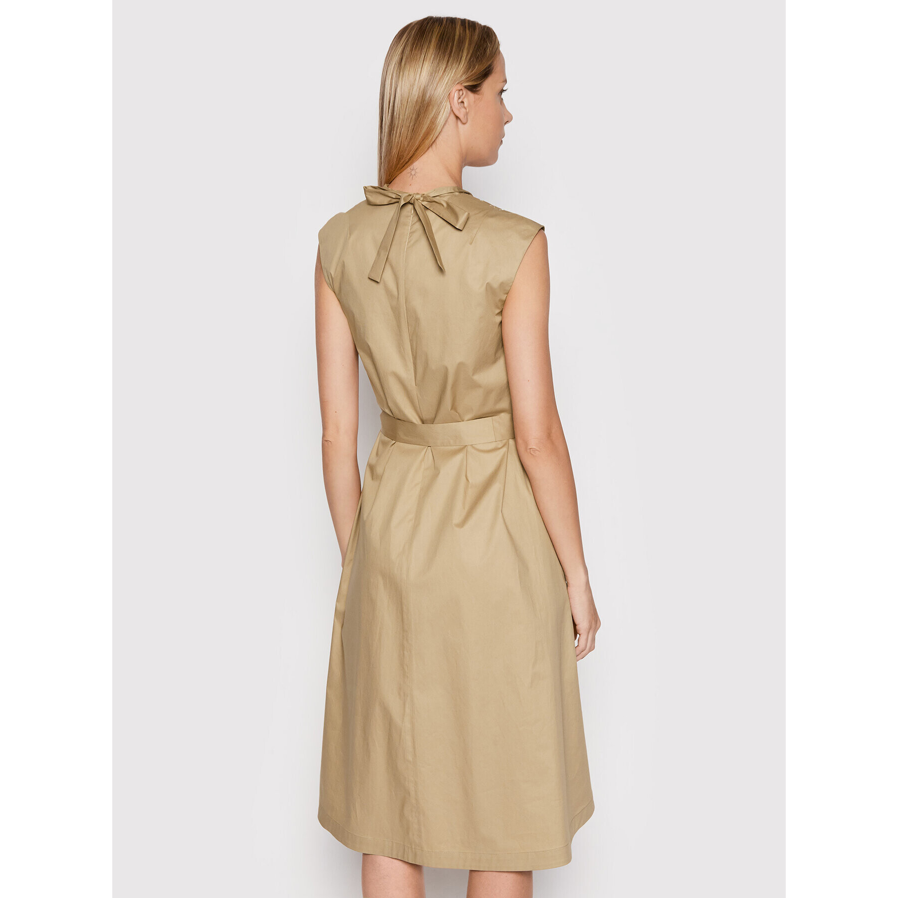 Peserico Rochie de zi S02756A Bej Regular Fit - Pled.ro