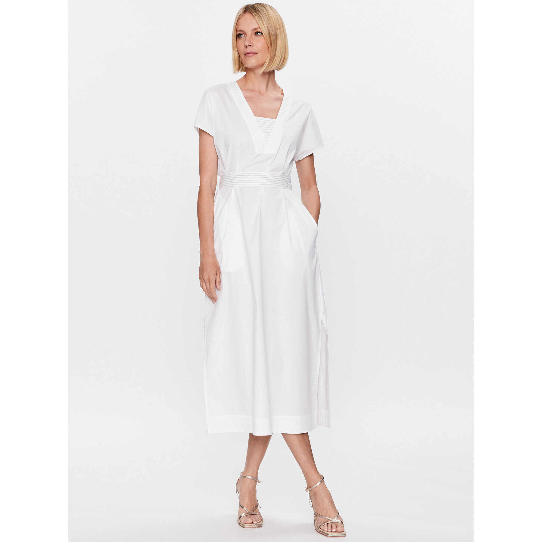 Peserico Rochie de zi S02893A Alb Regular Fit - Pled.ro