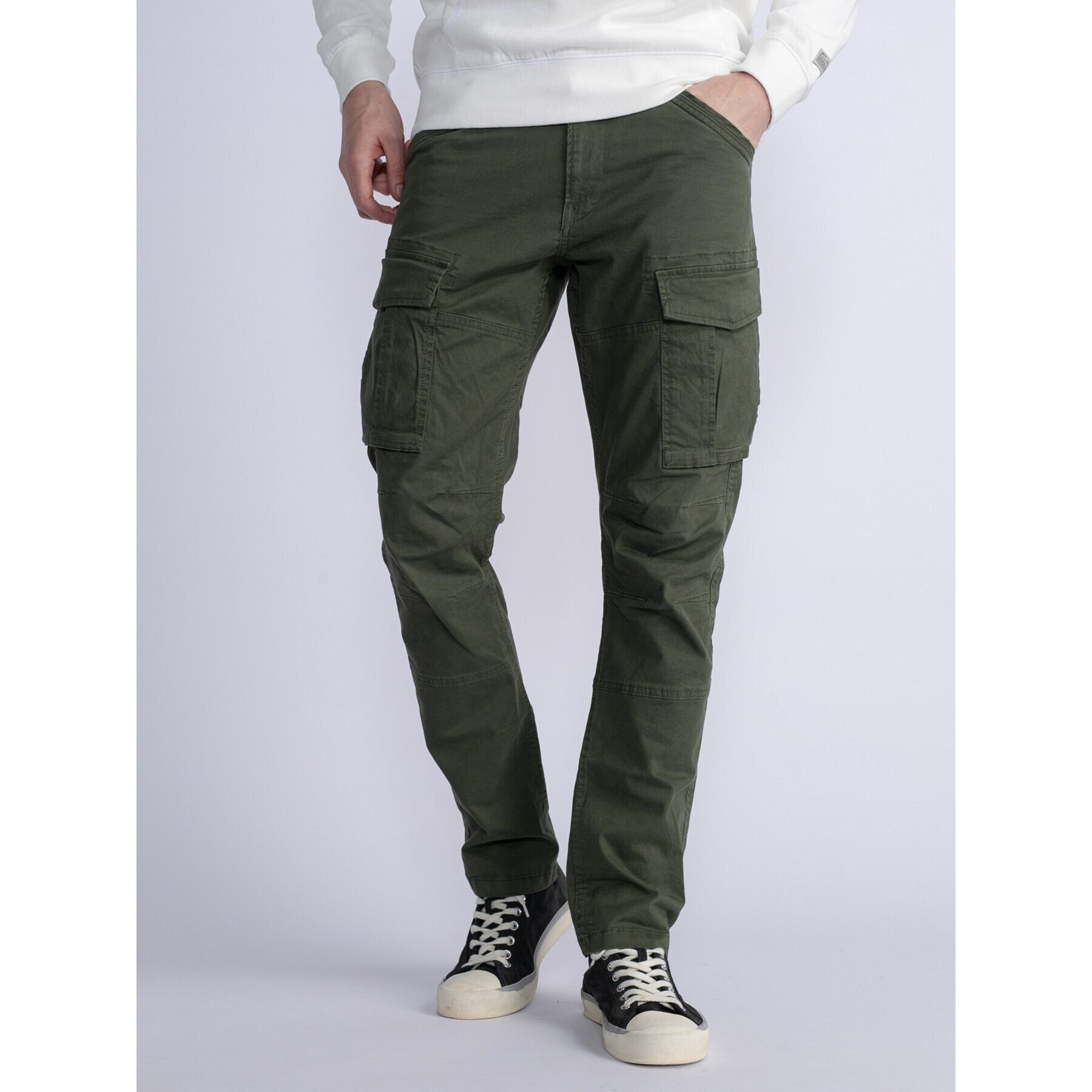 Petrol Industries Pantaloni din material M-3030-TRO581 Verde Slim Fit - Pled.ro