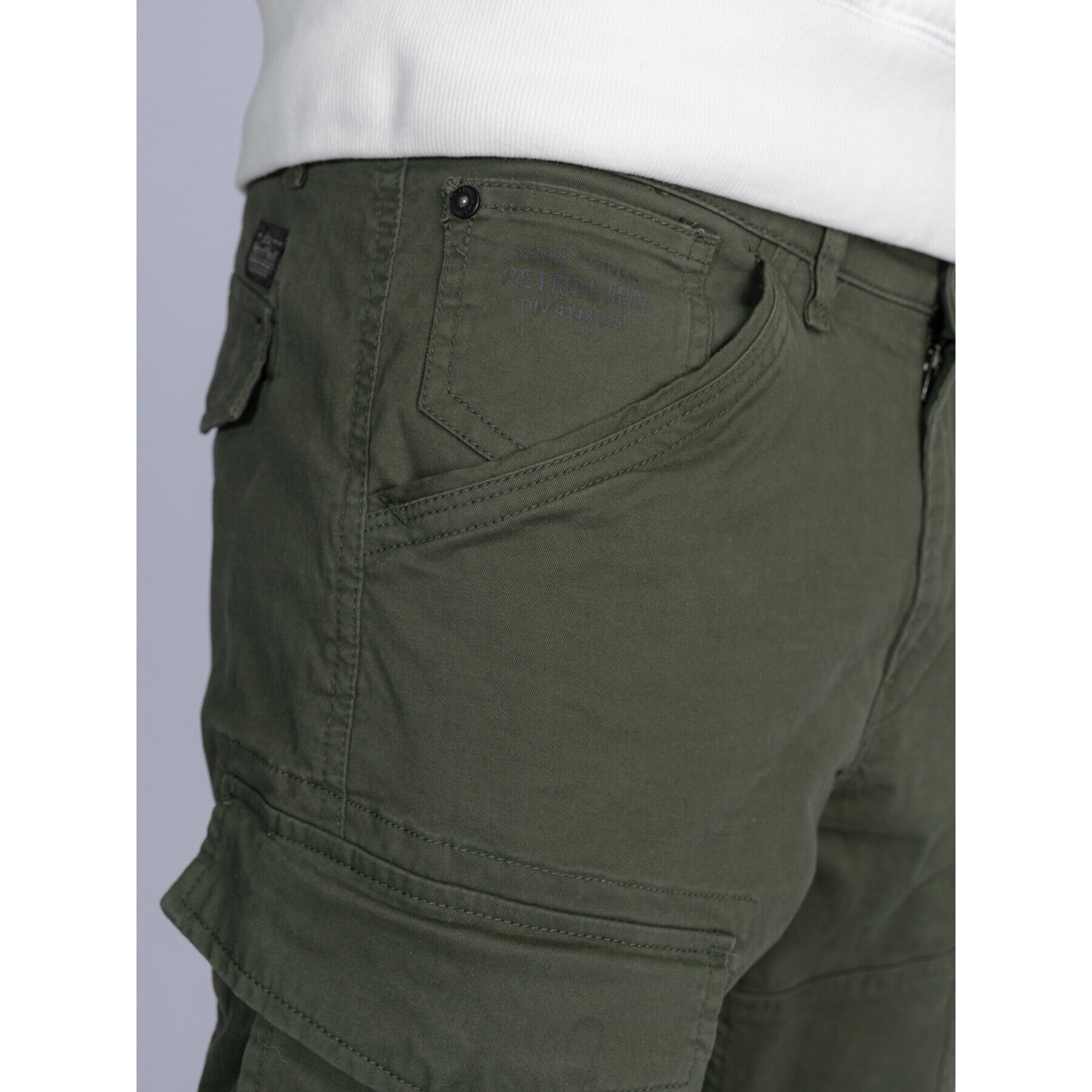 Petrol Industries Pantaloni din material M-3030-TRO581 Verde Slim Fit - Pled.ro