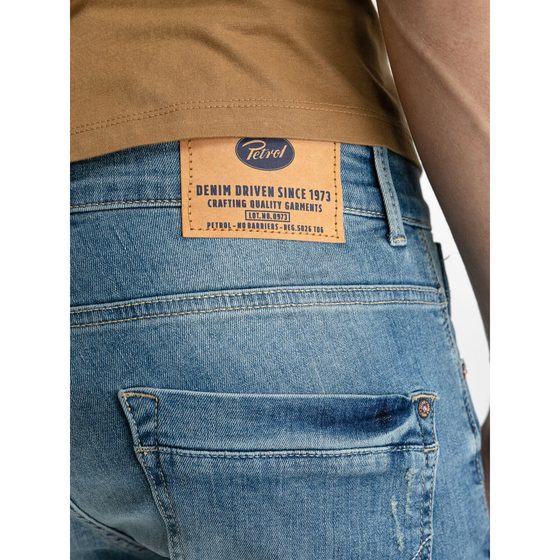 Petrol Industries Pantaloni scurți de blugi M-1030-SHO003 Albastru Regular Fit - Pled.ro