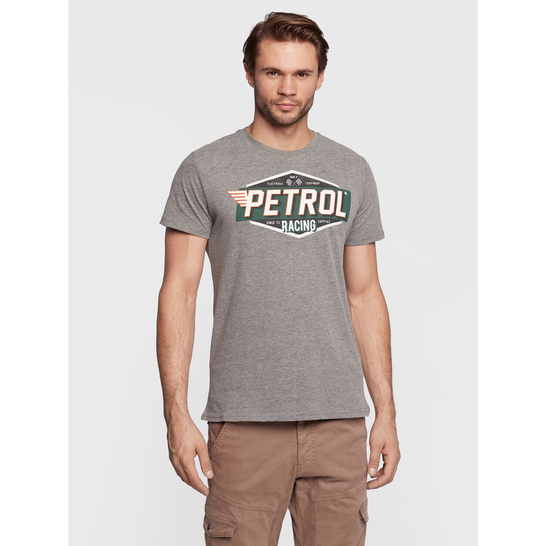 Petrol Industries Tricou M-3020-TSR600 Gri Regular Fit - Pled.ro