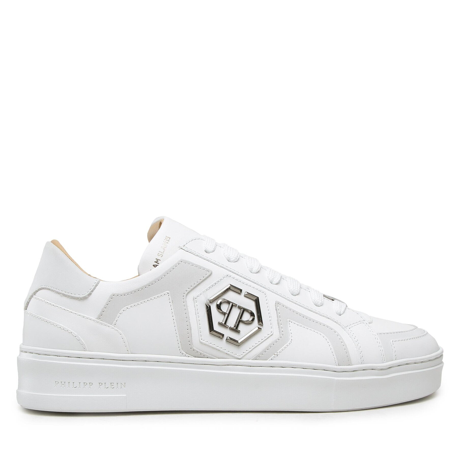 PHILIPP PLEIN Sneakers Hexagon AABS MSC3783 PLE010N 01 Alb - Pled.ro