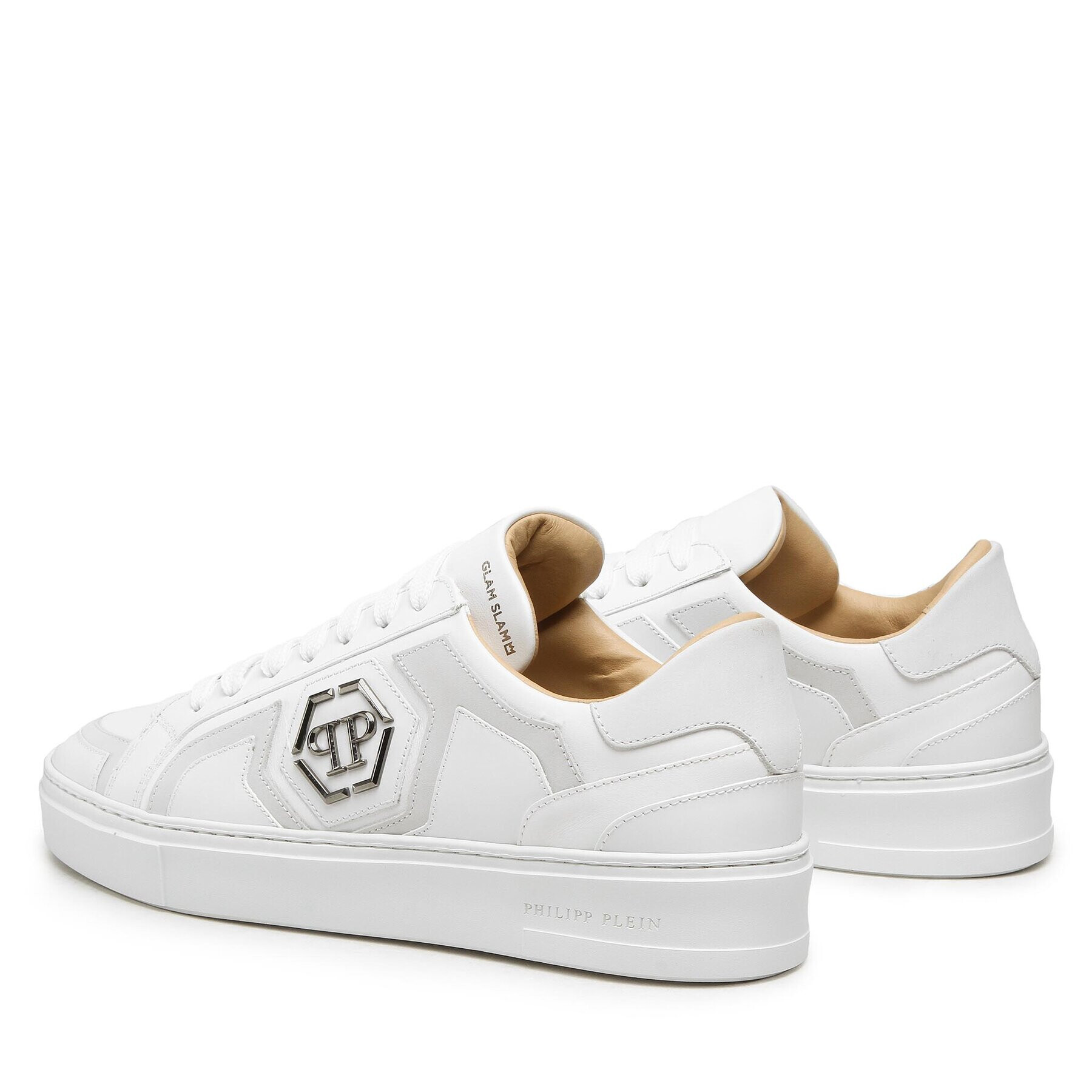 PHILIPP PLEIN Sneakers Hexagon AABS MSC3783 PLE010N 01 Alb - Pled.ro