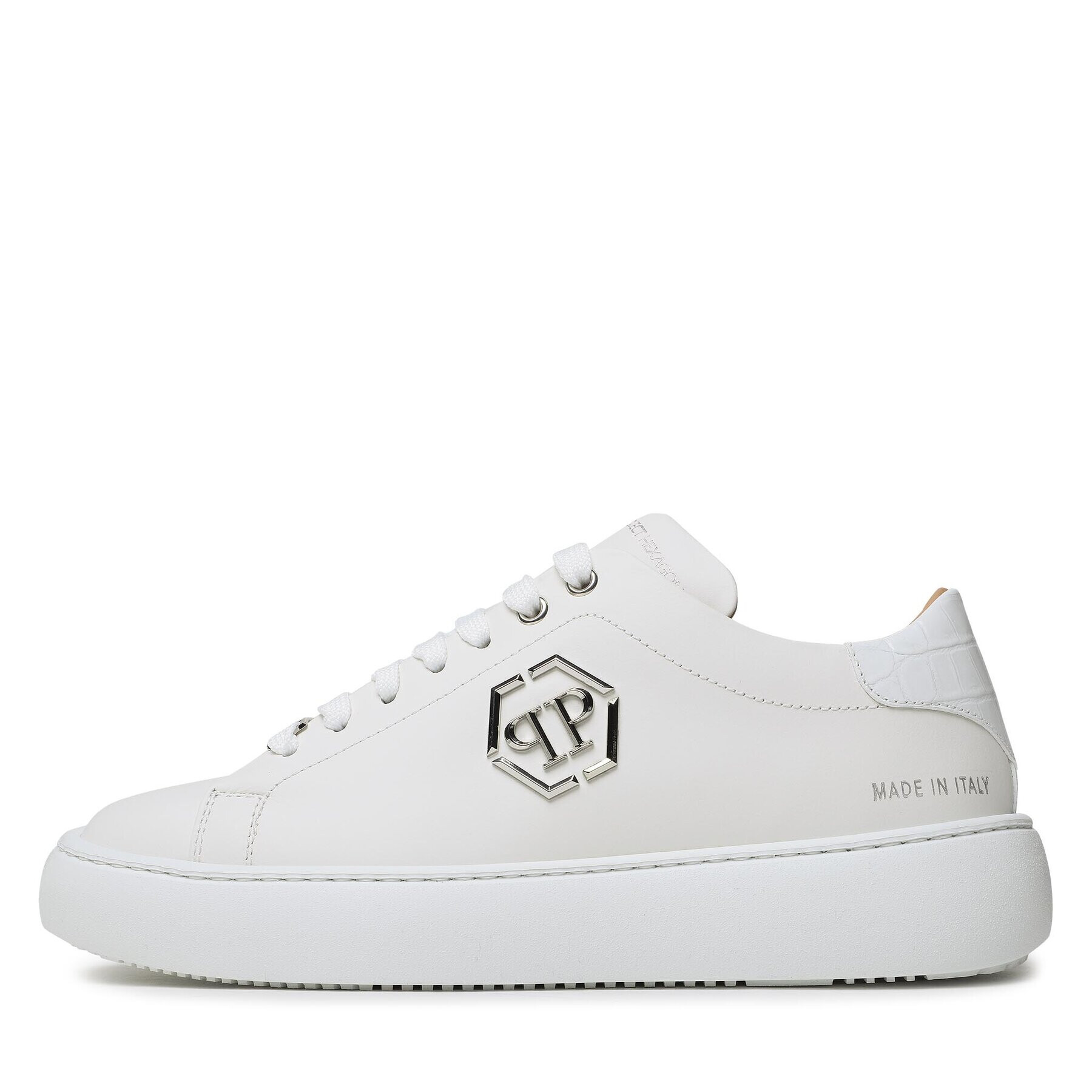 PHILIPP PLEIN Sneakers Hexagon SACS MSC3810 PLE075N Alb - Pled.ro