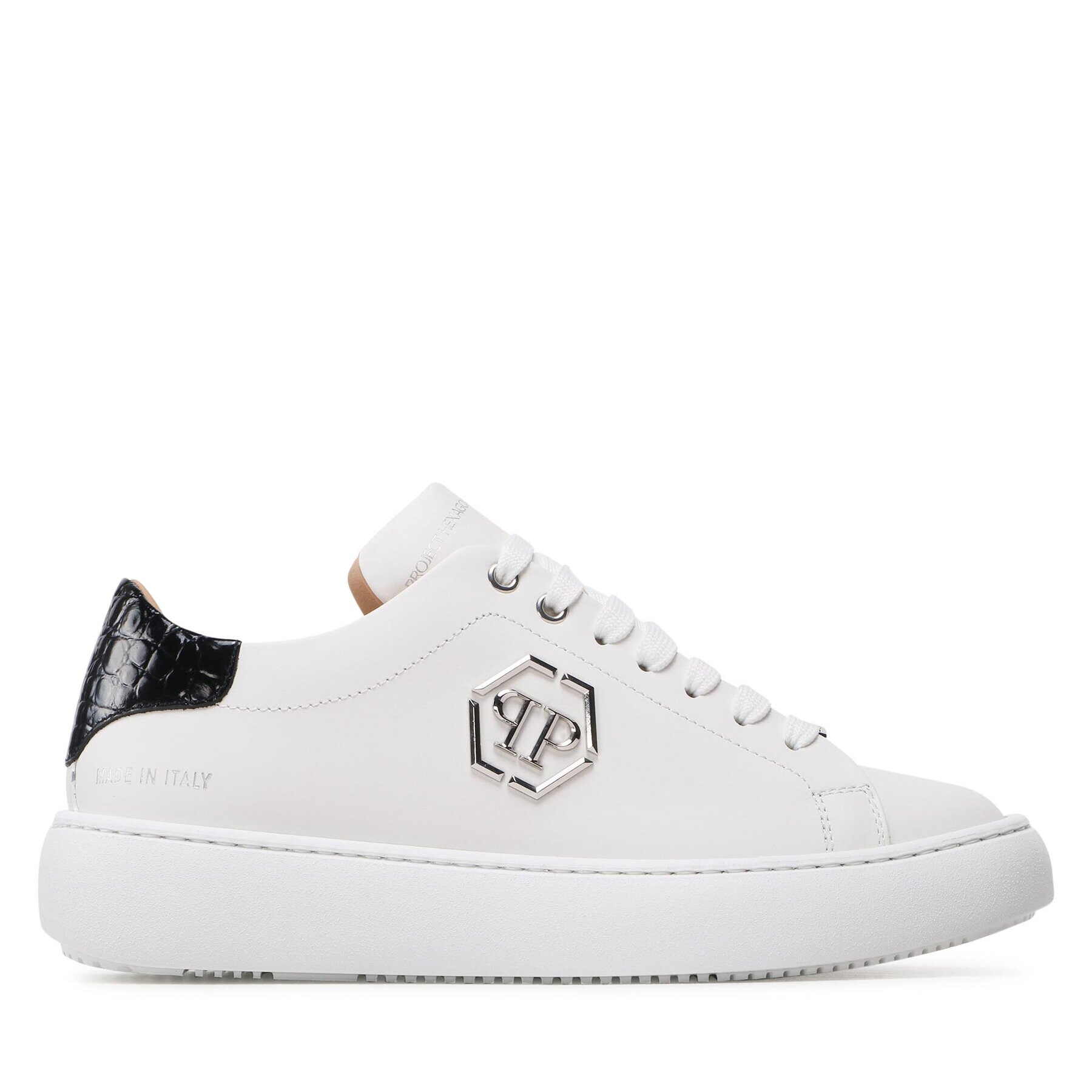 PHILIPP PLEIN Sneakers Hexagon SACS MSC3810 PLE075N Alb - Pled.ro