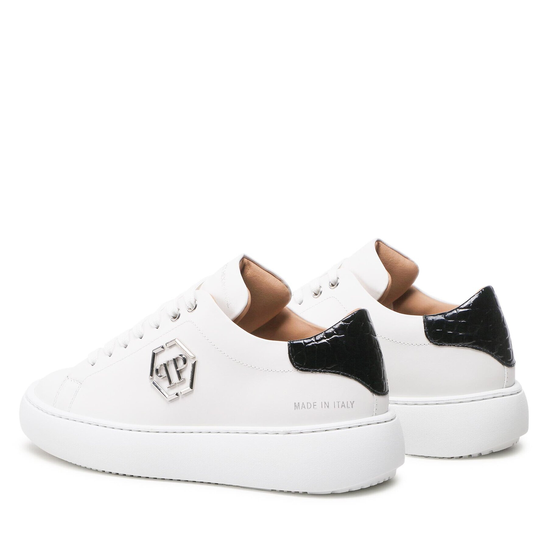 PHILIPP PLEIN Sneakers Hexagon SACS MSC3810 PLE075N Alb - Pled.ro