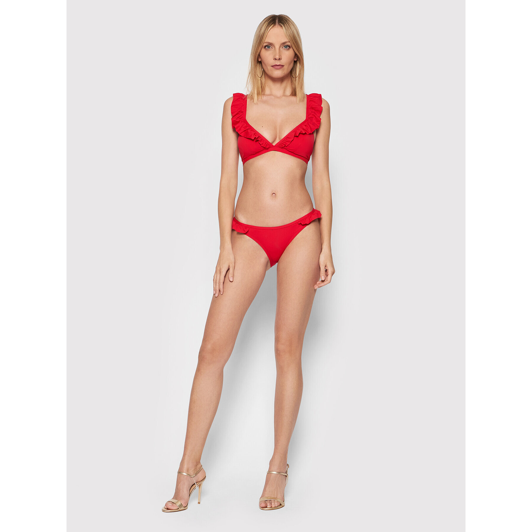 Pieces Bikini partea de jos Vada 17121195 Roșu - Pled.ro