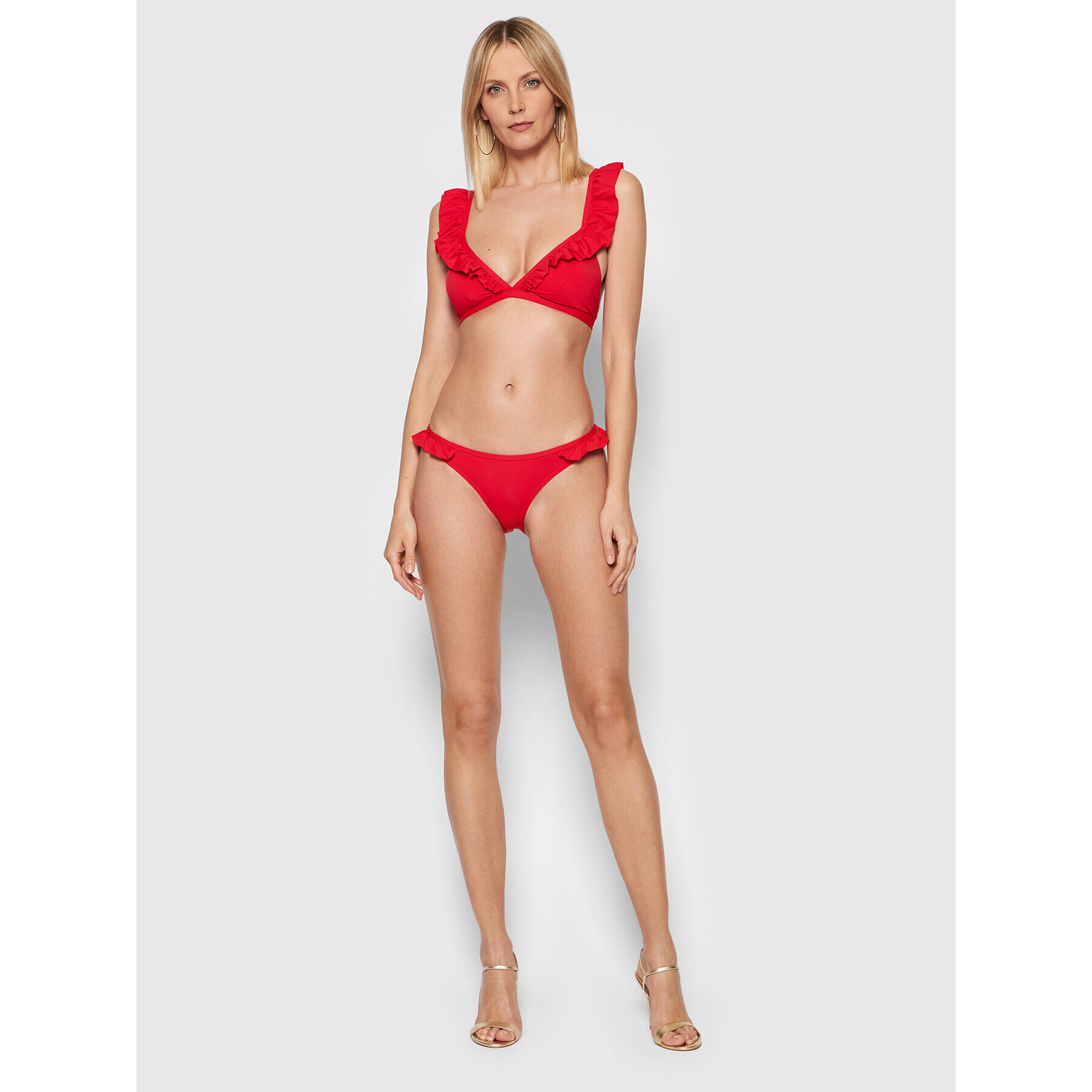 Pieces Bikini partea de sus Vada 17121196 Roșu - Pled.ro