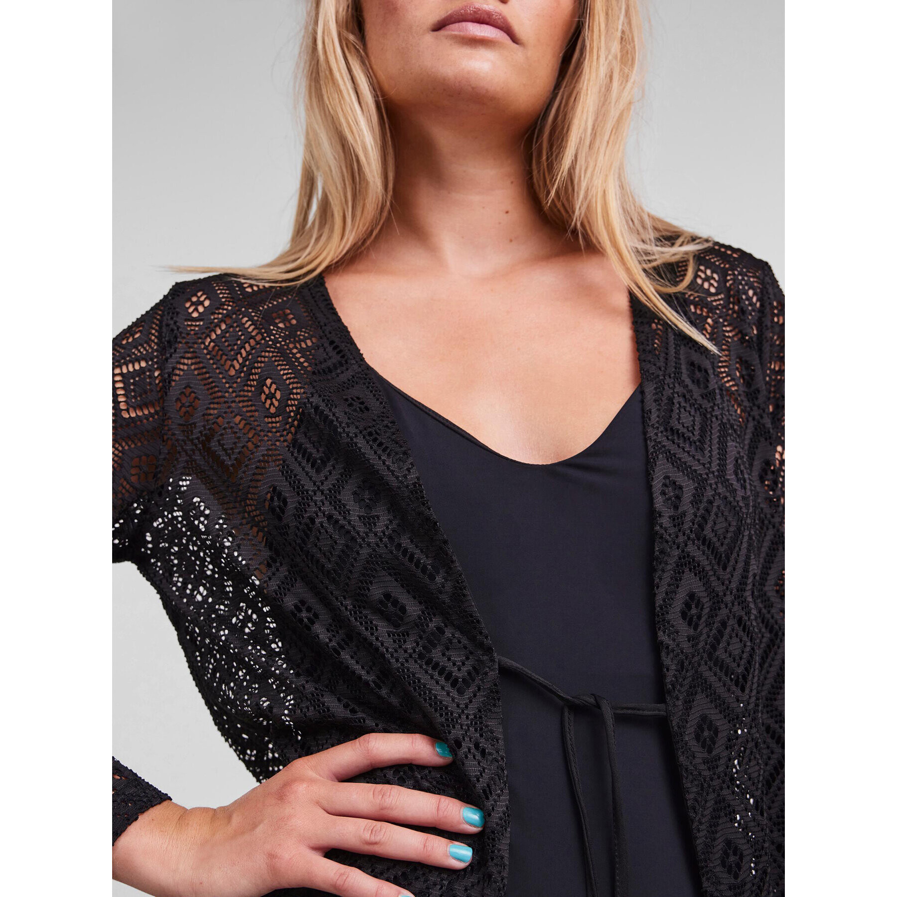 Pieces Kimono 17122817 Negru Regular Fit - Pled.ro