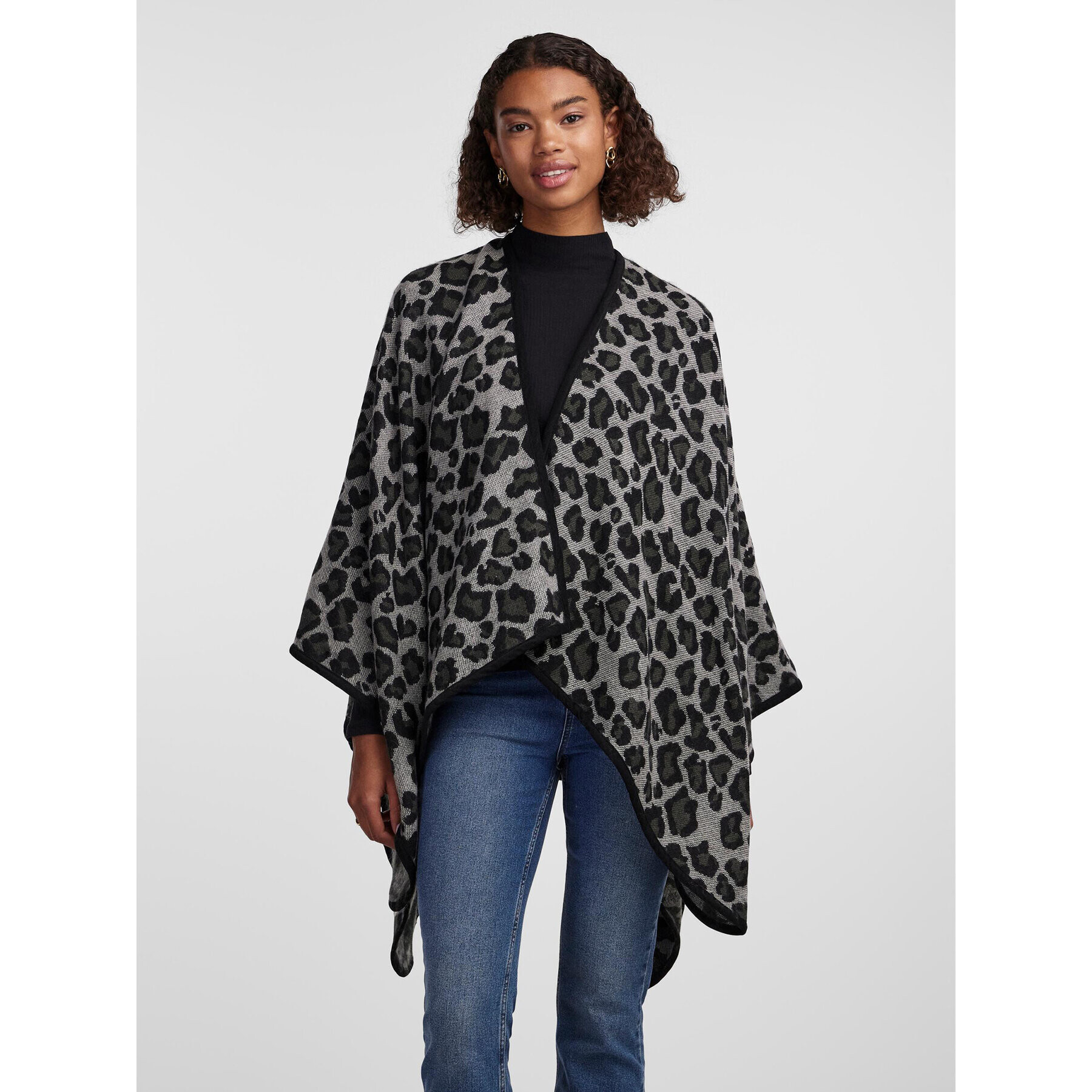 Pieces Poncho 17142175 Gri Regular Fit - Pled.ro