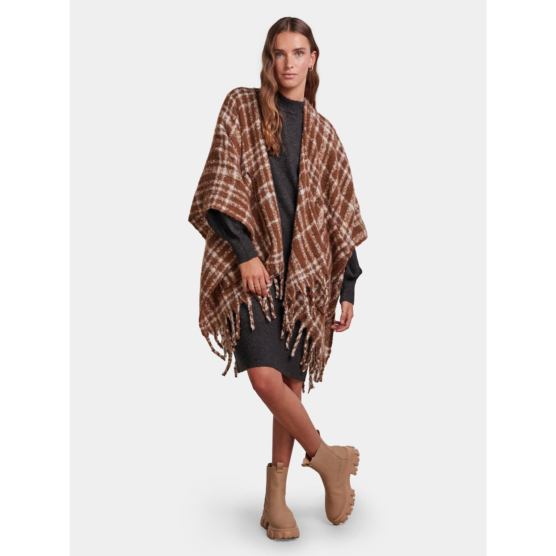 Pieces Poncho Pcariana 17130180 Maro Oversize - Pled.ro