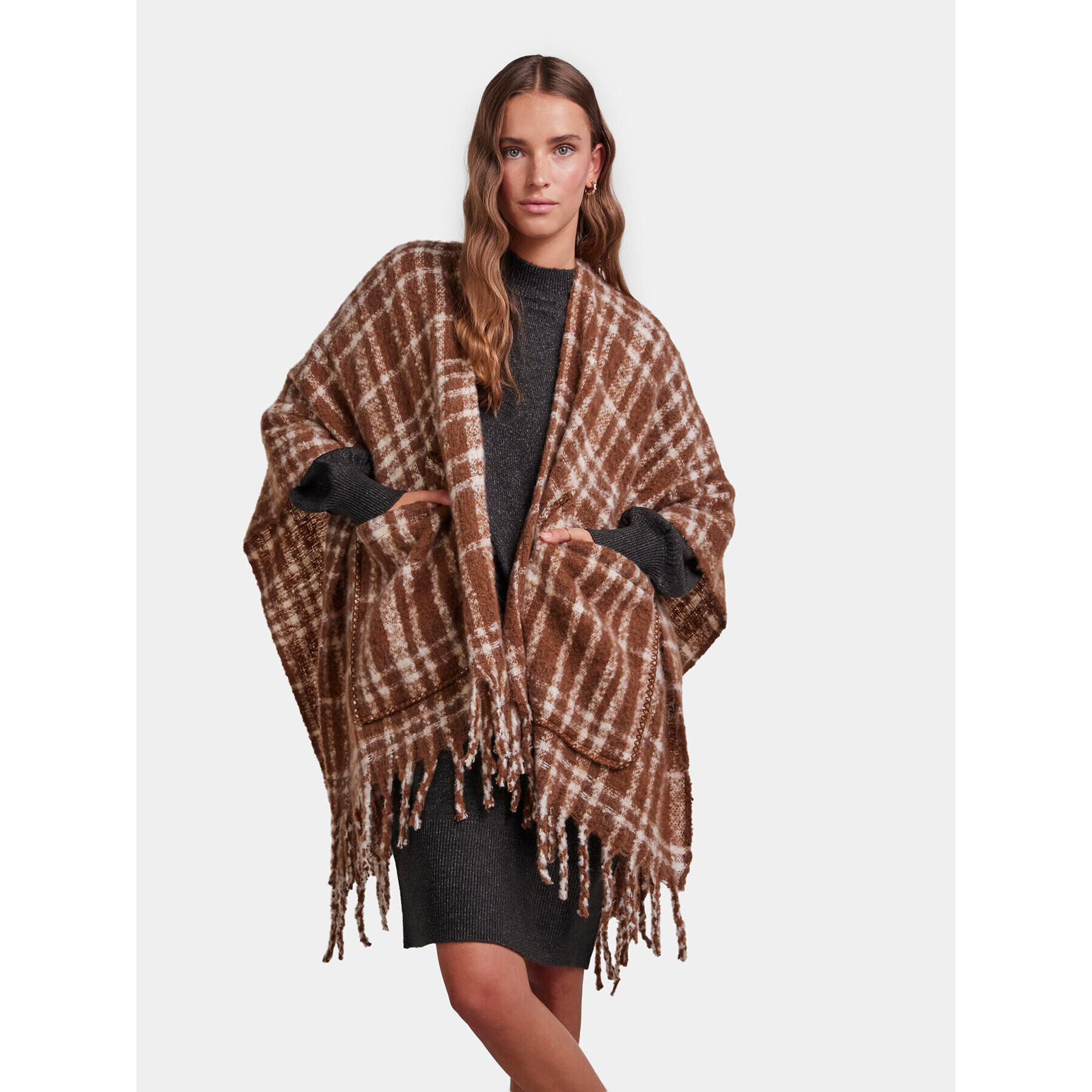 Pieces Poncho Pcariana 17130180 Maro Oversize - Pled.ro