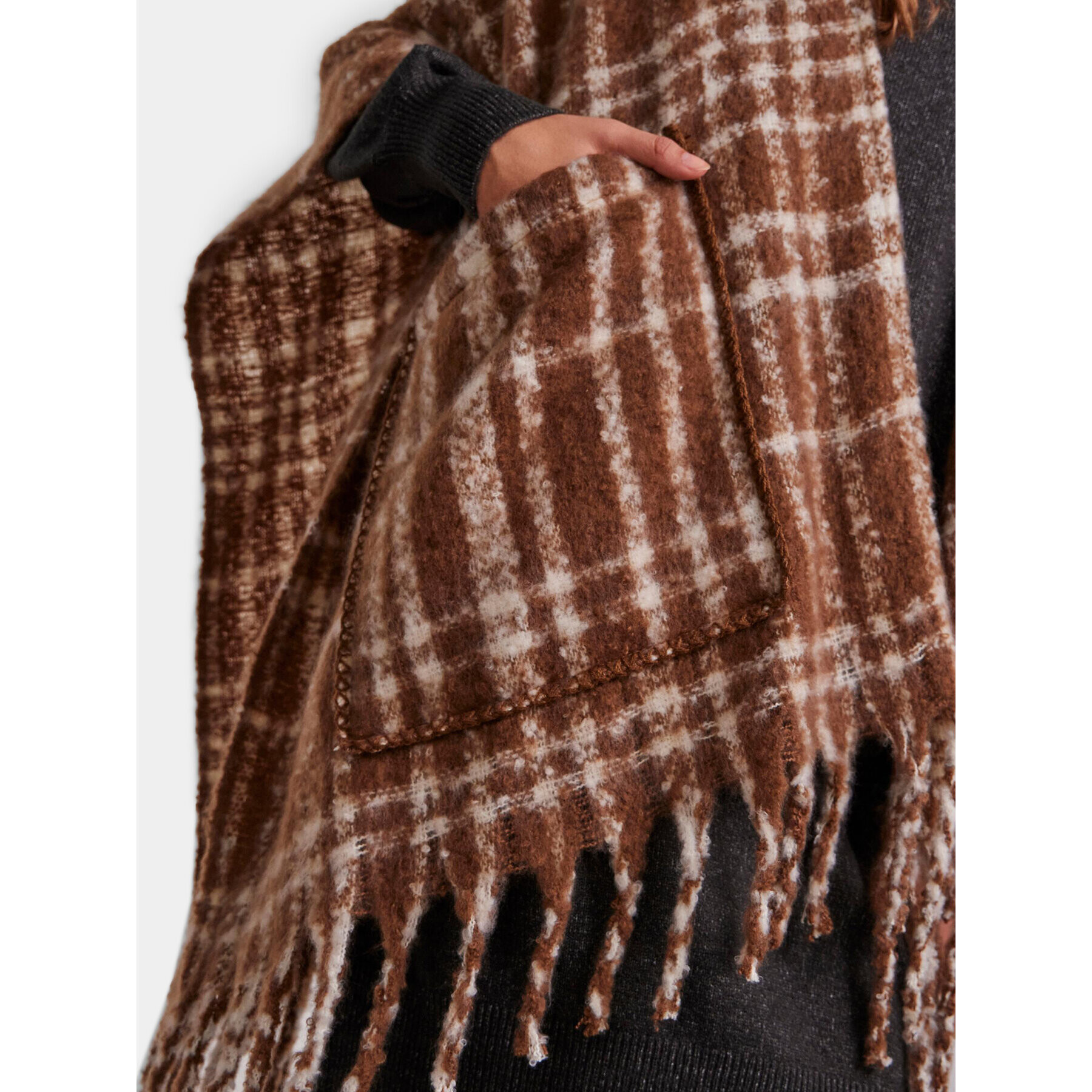 Pieces Poncho Pcariana 17130180 Maro Oversize - Pled.ro