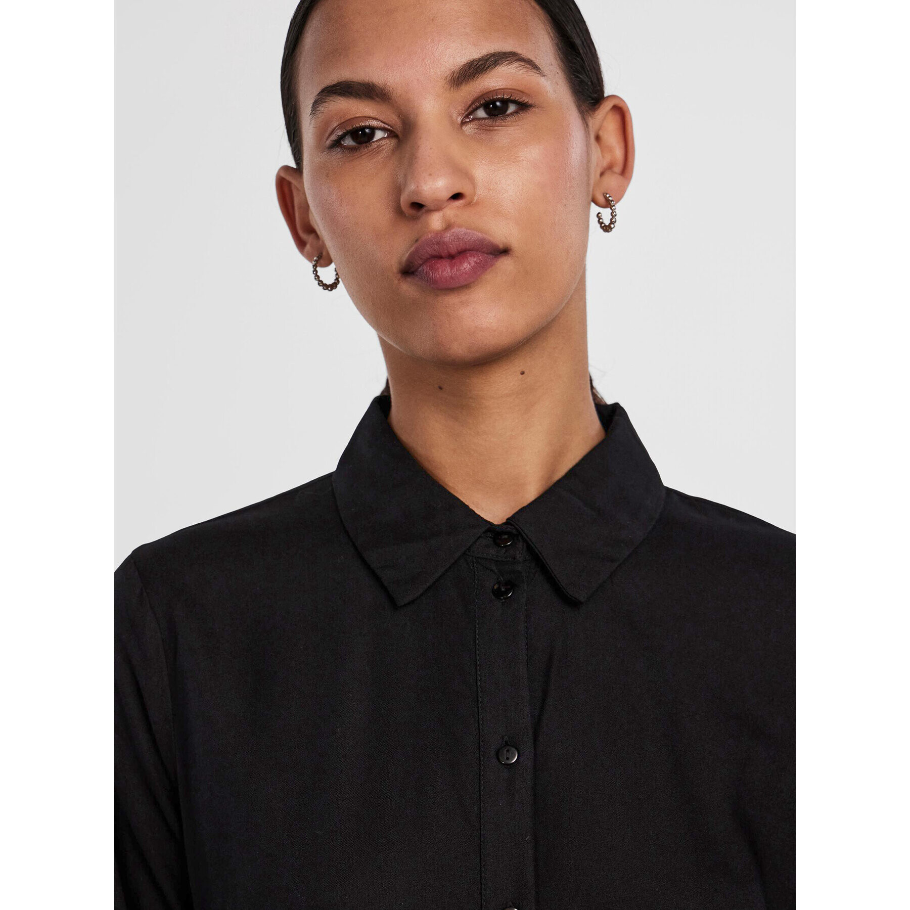 Pieces Rochie tip cămașă 17140732 Negru Regular Fit - Pled.ro