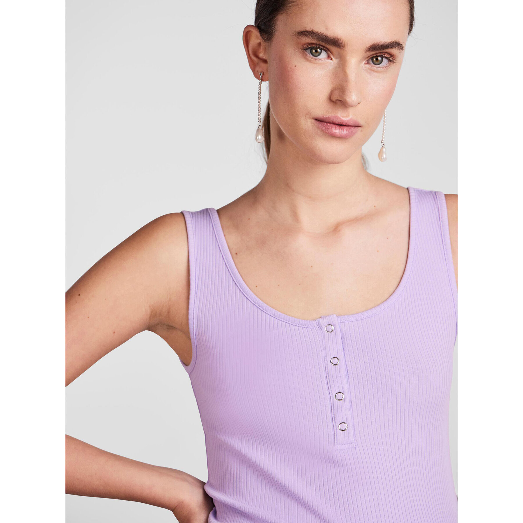 Pieces Top 17101438 Violet Slim Fit - Pled.ro